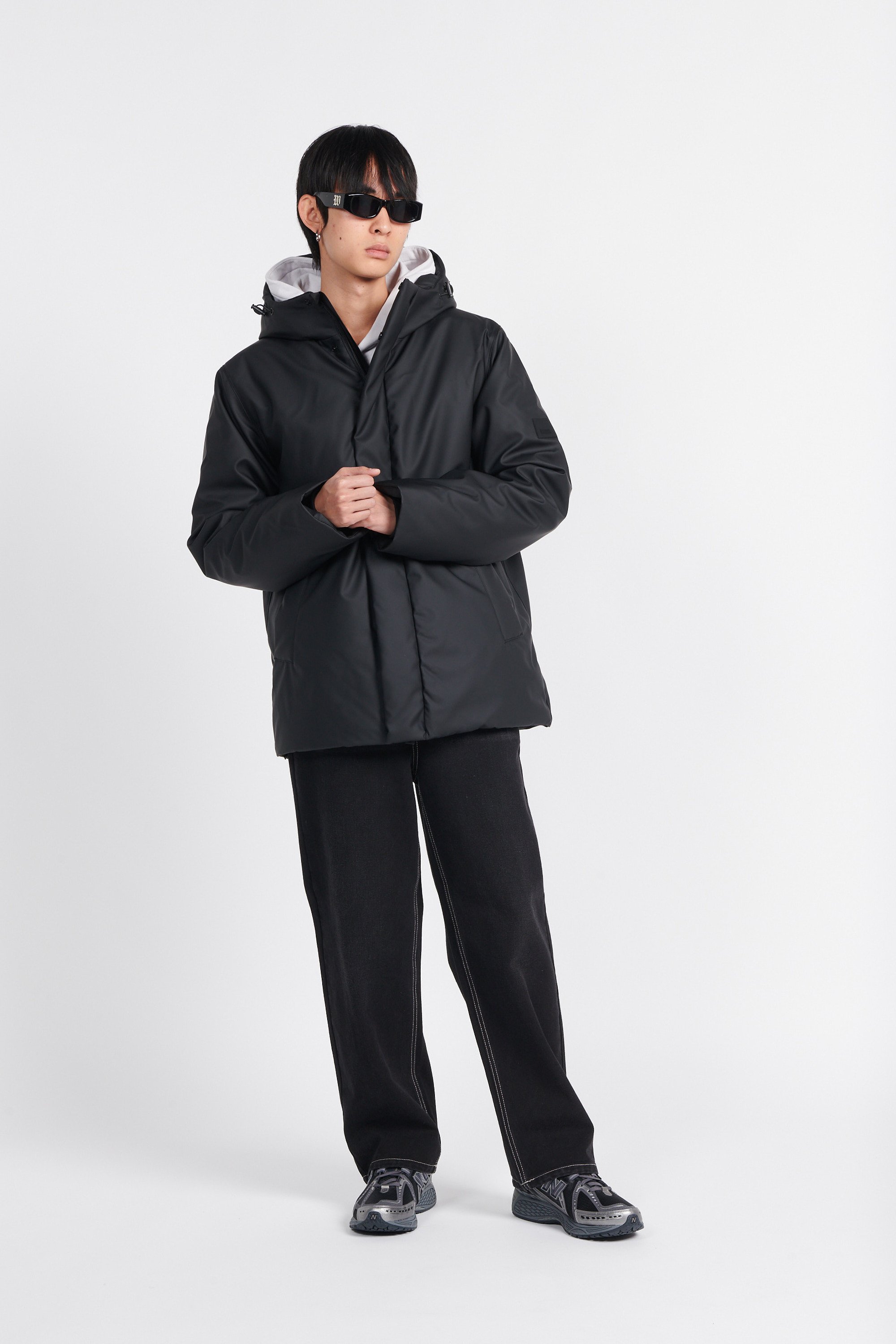 Lightweight quilted padded jacket with high neck | Black by RAINS Lightweight quilted padded jacket with high neck Black