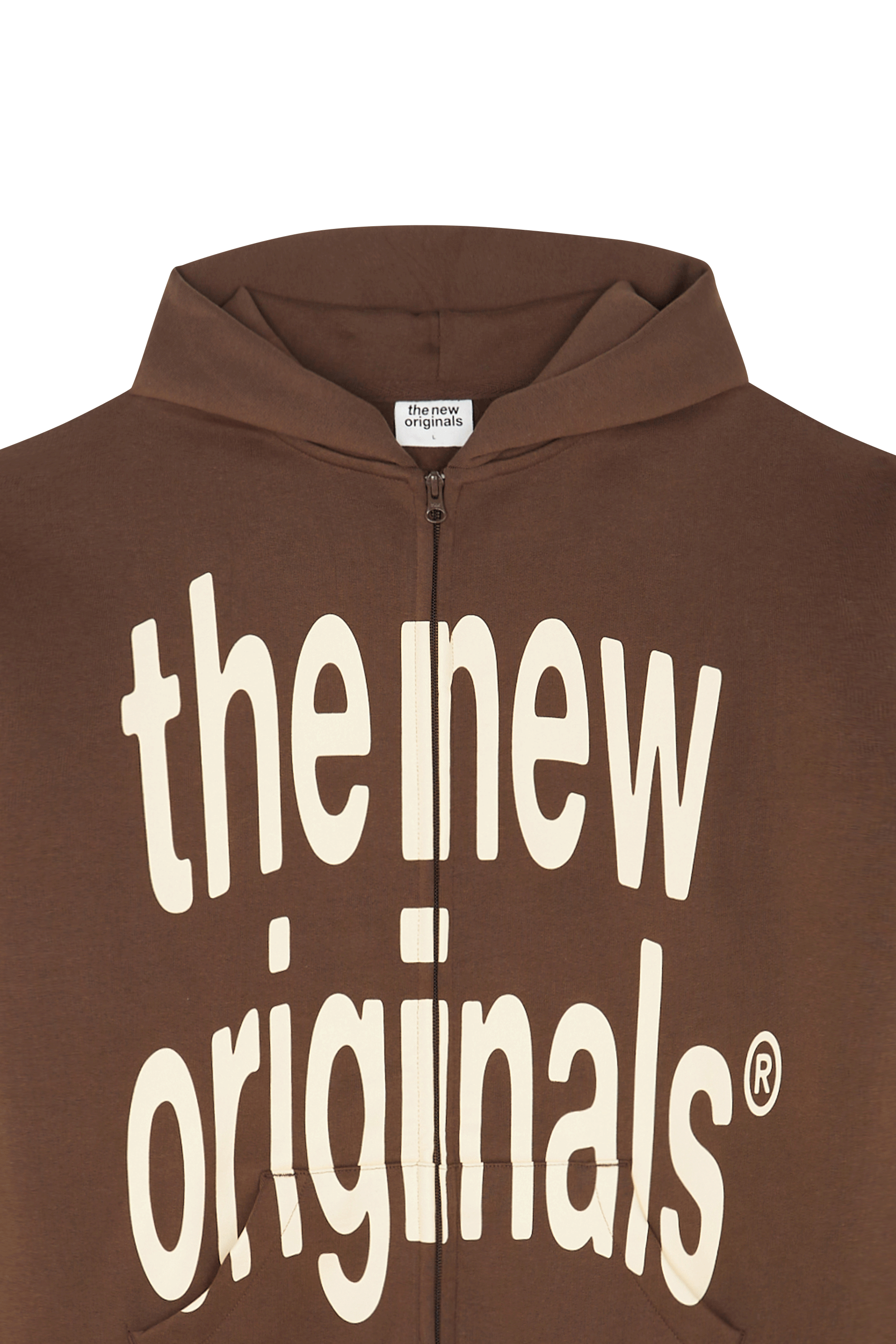 Regular-fit zip-up cotton-blend hoodie with Pony Player Brown
