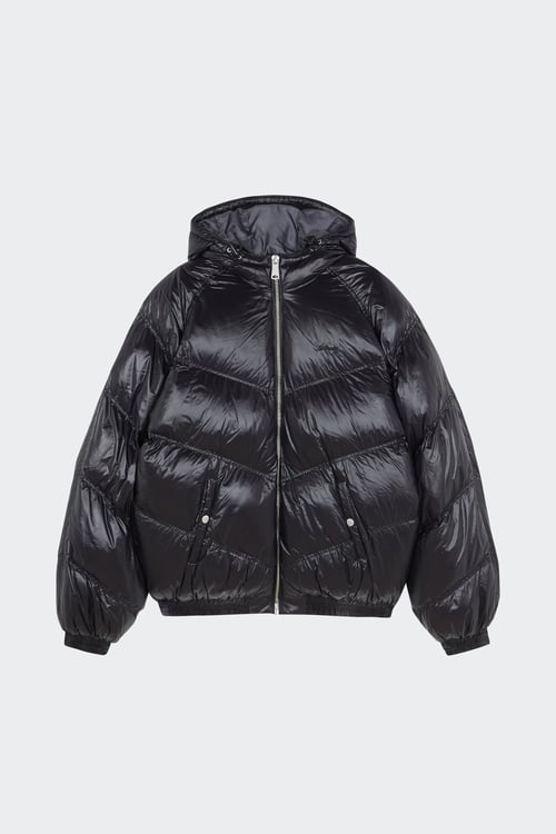 SCHOTT Lightweight quilted padded jacket with high neck Black