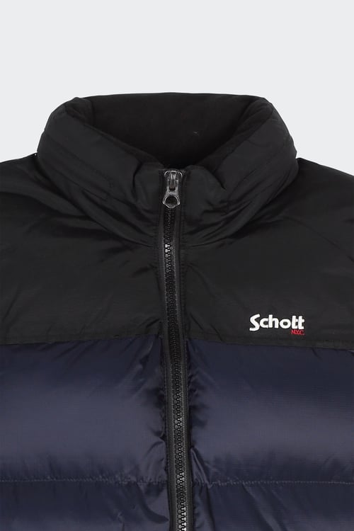 SCHOTT Sleeveless Puffer Jacket Blue