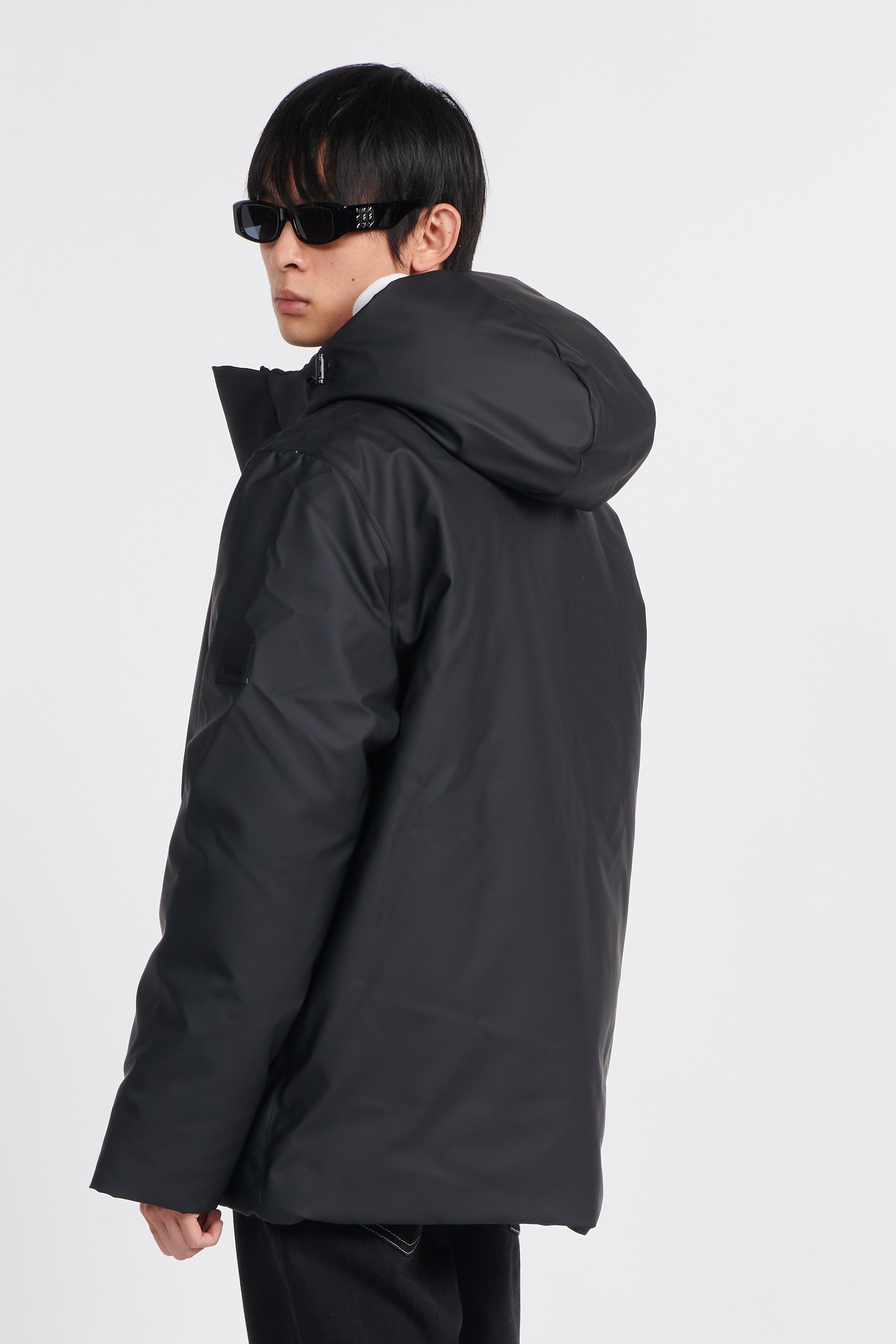 Lightweight quilted padded jacket with high neck | Black RAINS Men