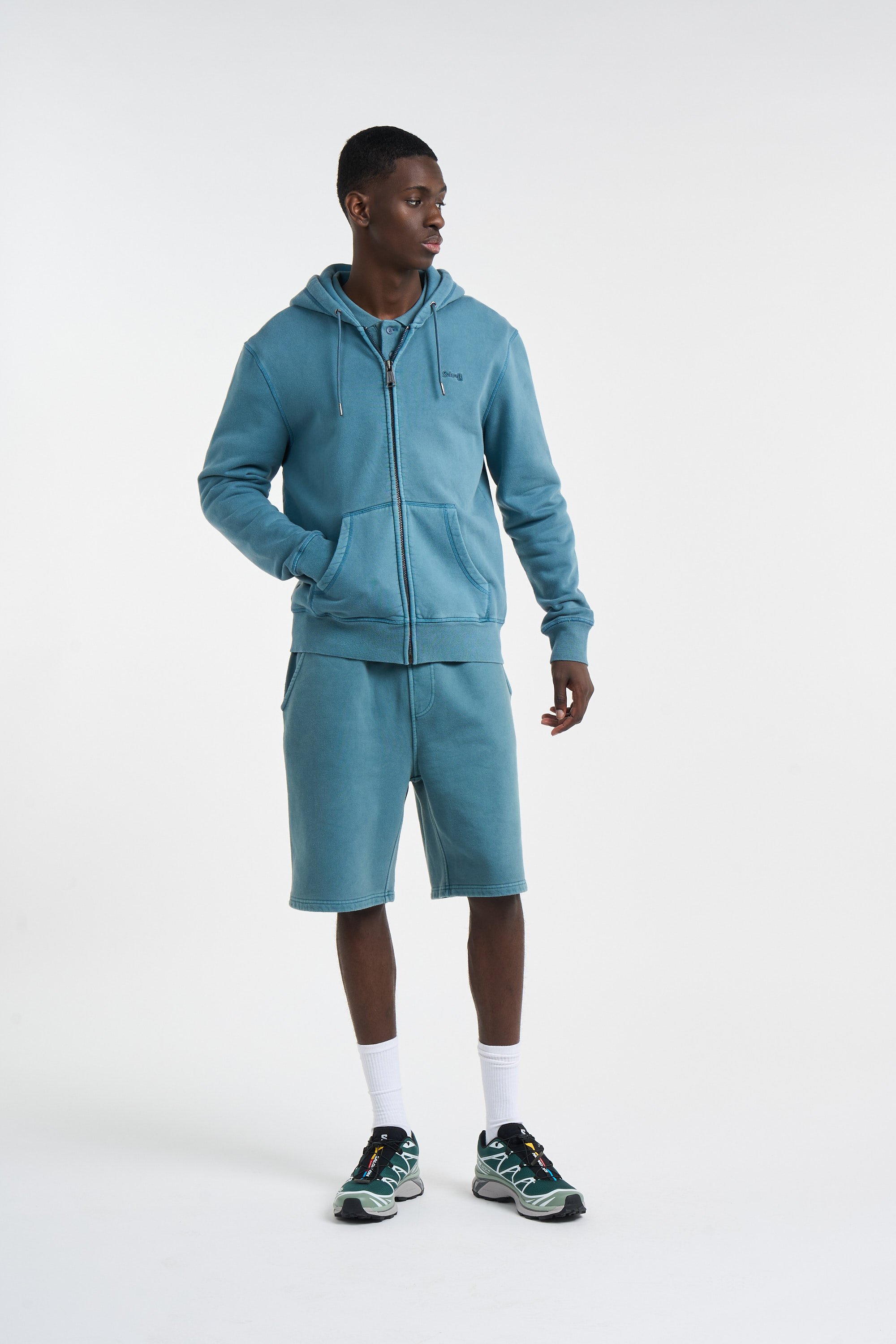 Hoodie zippé Bleu