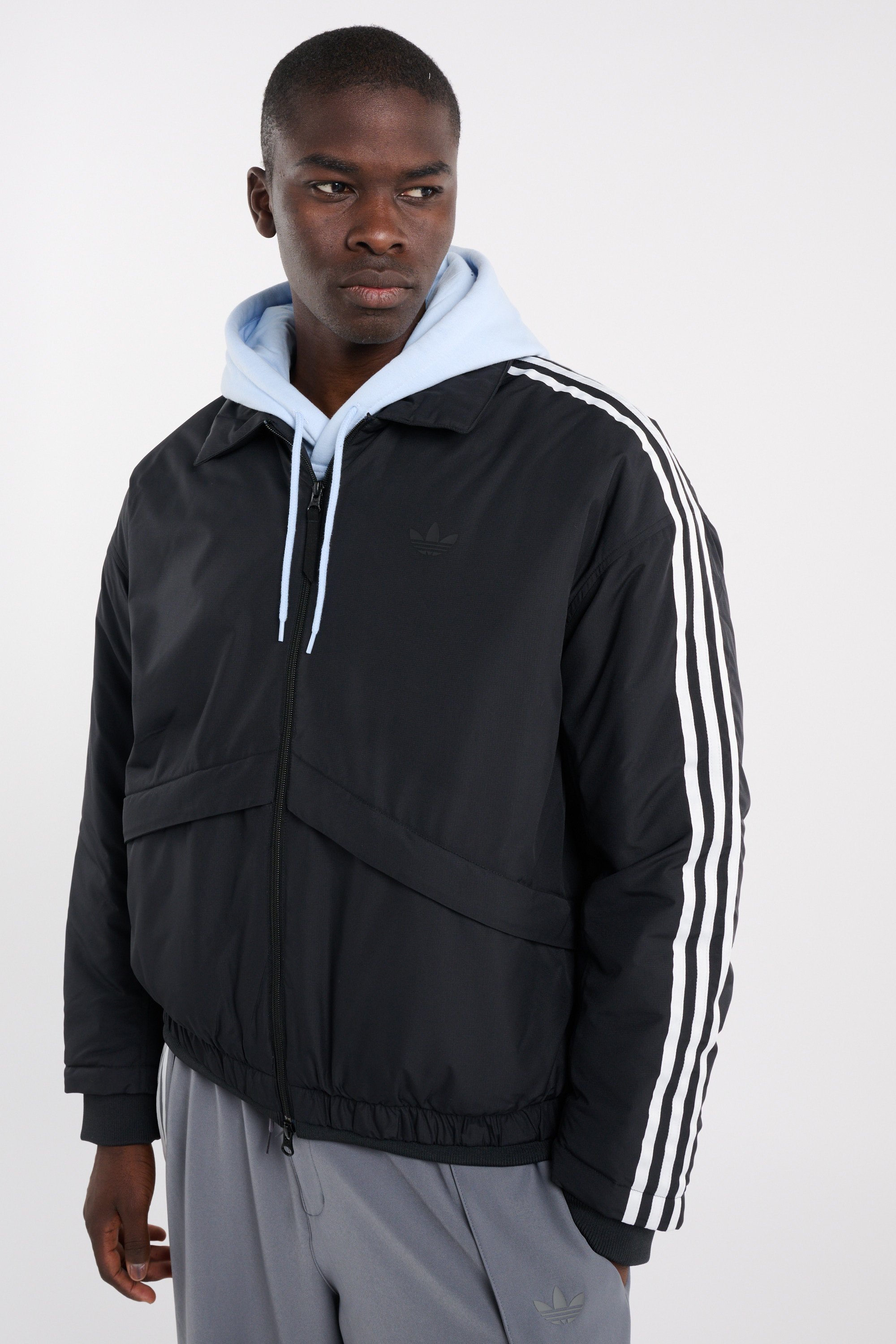 Oversized classic collar puffer coat Black