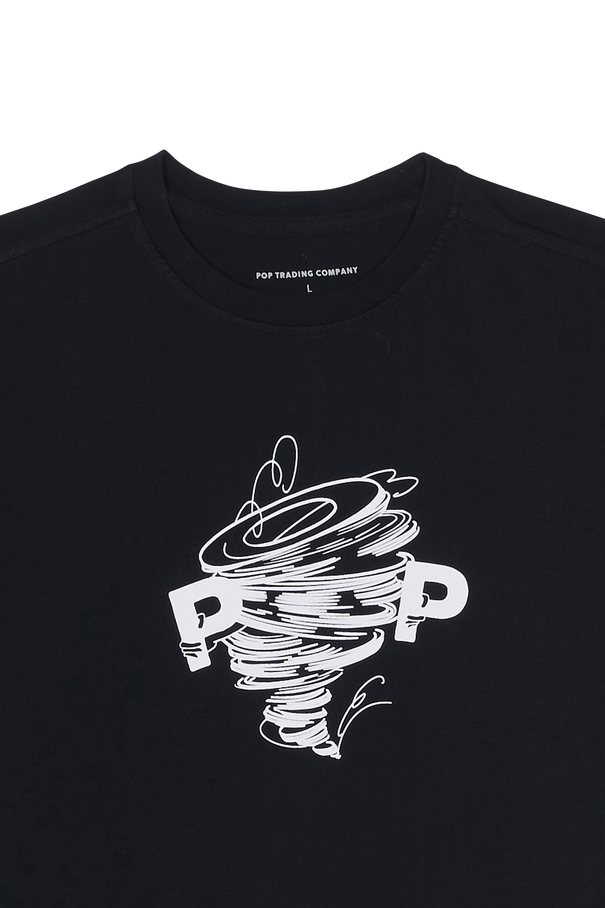 Regular-fit round-neck cotton T-shirt Black