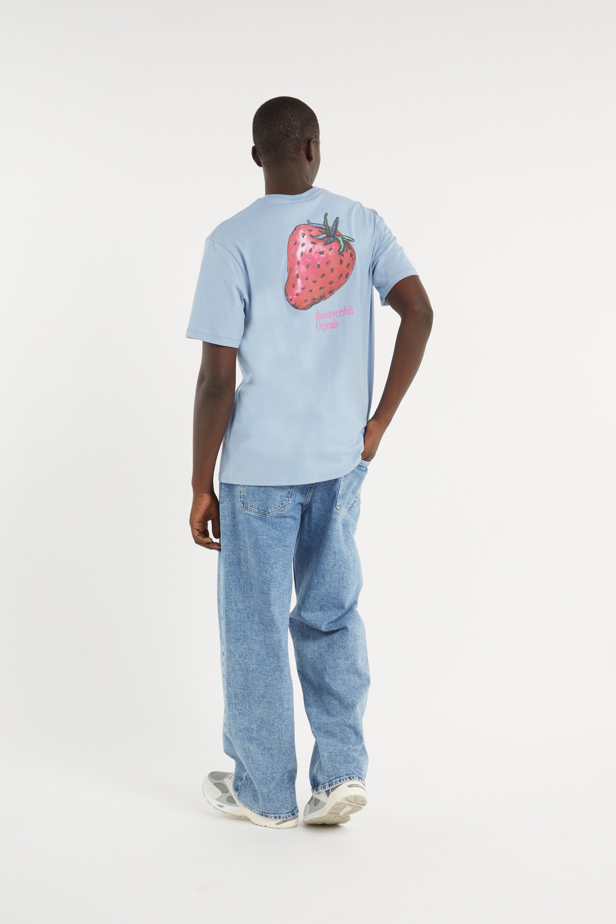 Regular-fit round-neck cotton T-shirt | Blue THISISNEVERTHAT Men