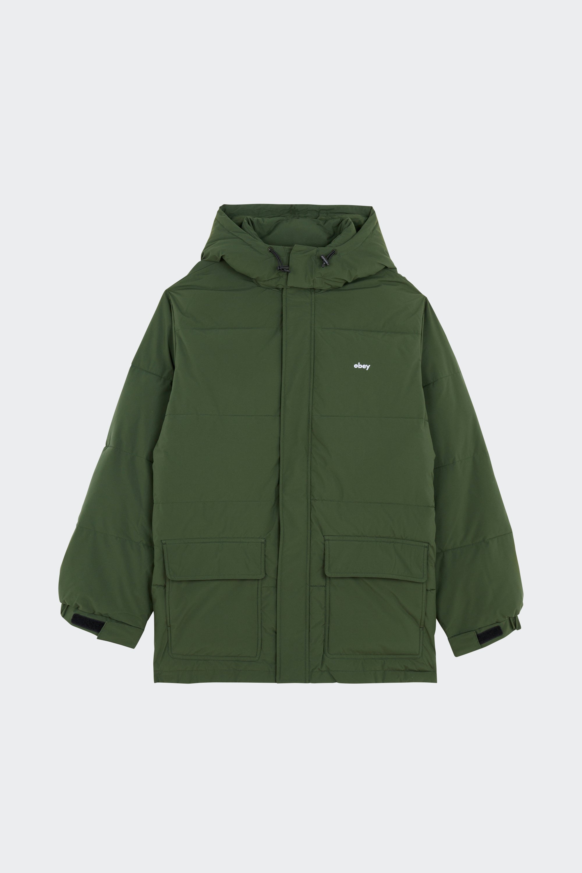 Lightweight quilted padded jacket with high neck | Green by OBEY Lightweight quilted padded jacket with high neck Green