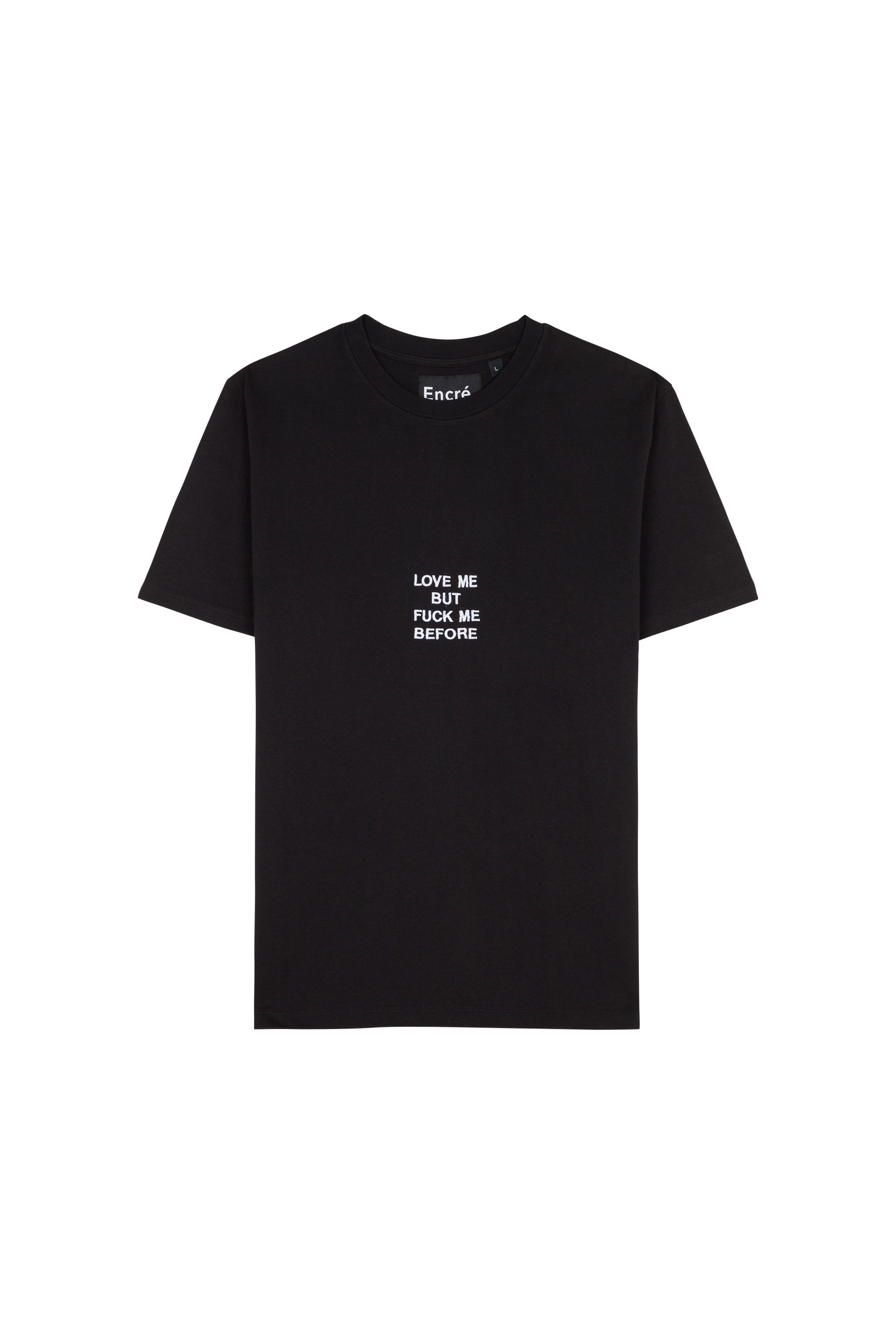 Regular-fit round-neck cotton T-shirt Black