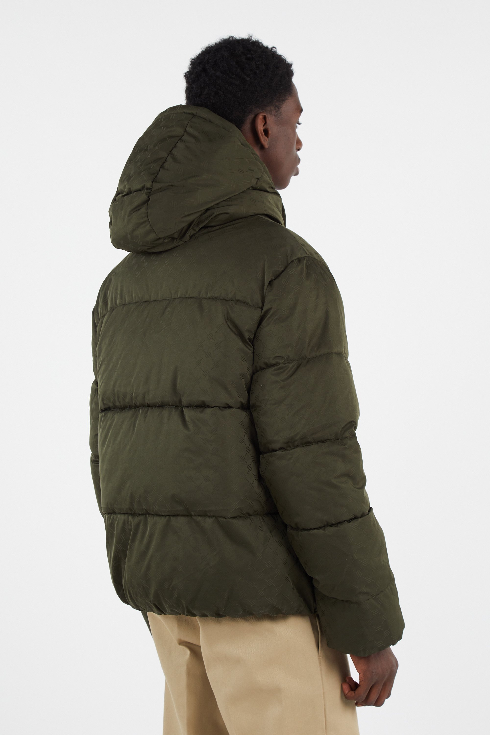 Lightweight quilted padded jacket with high neck Green