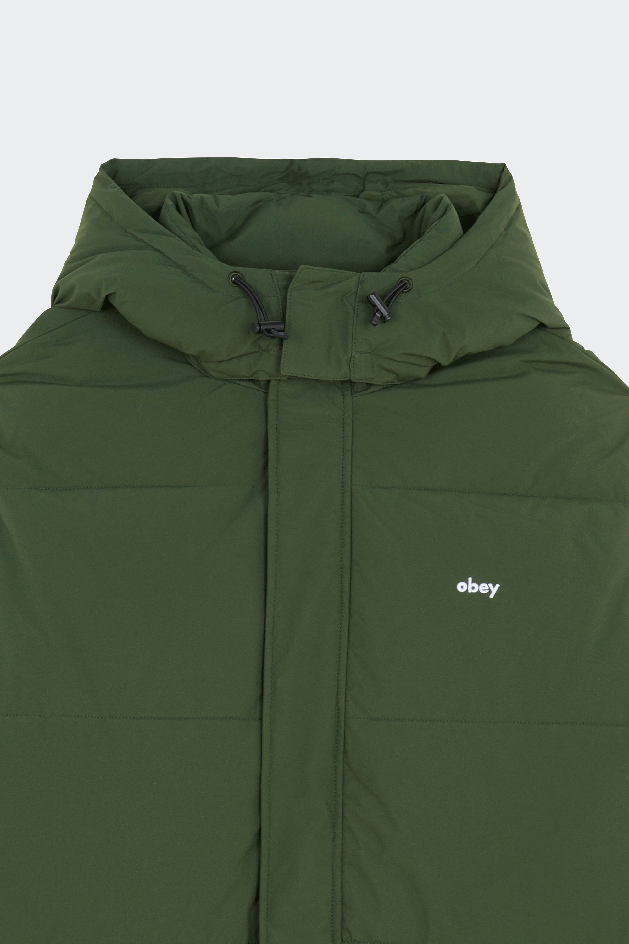 Lightweight quilted padded jacket with high neck | Green by OBEY Lightweight quilted padded jacket with high neck Green