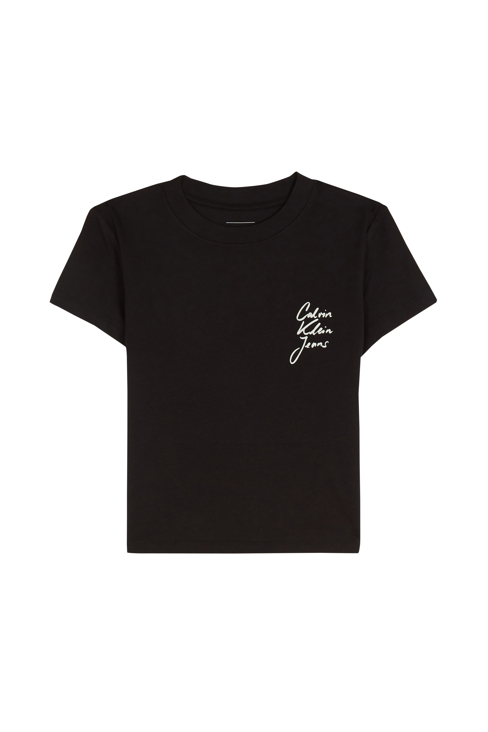 Regular-fit round-neck cotton T-shirt Black
