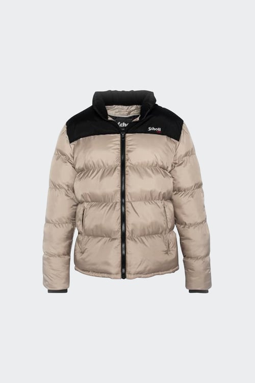 Schott Homme Doudoune Taille S - Beige