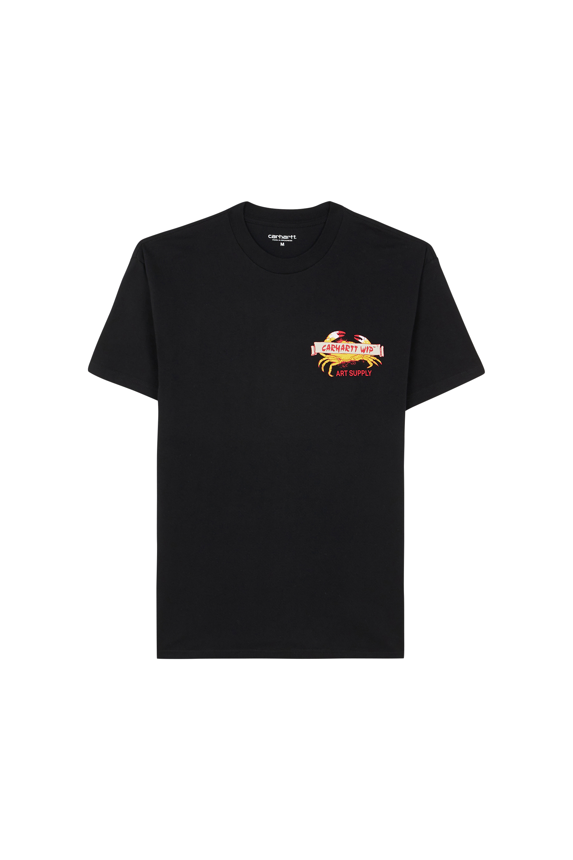 Regular-fit round-neck cotton T-shirt Black