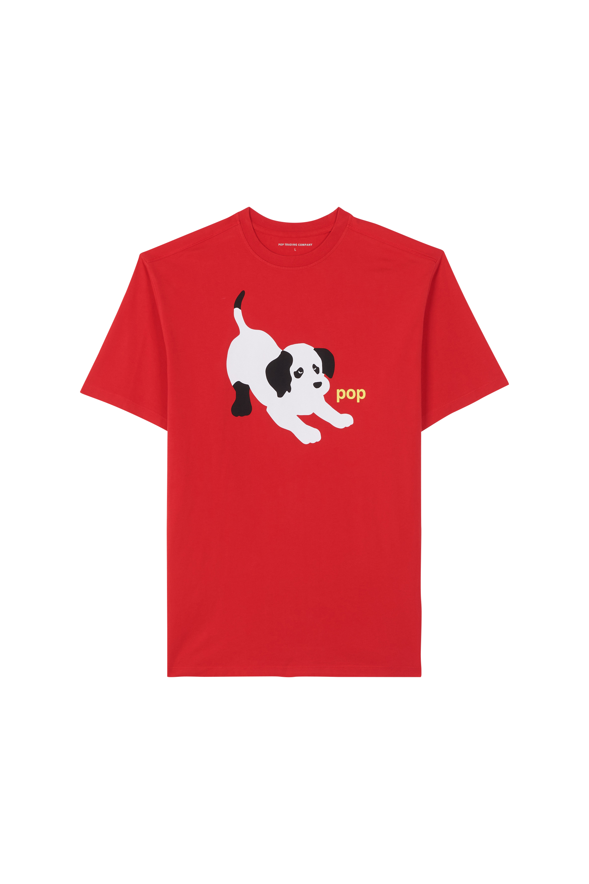 Regular-fit round-neck cotton T-shirt Red