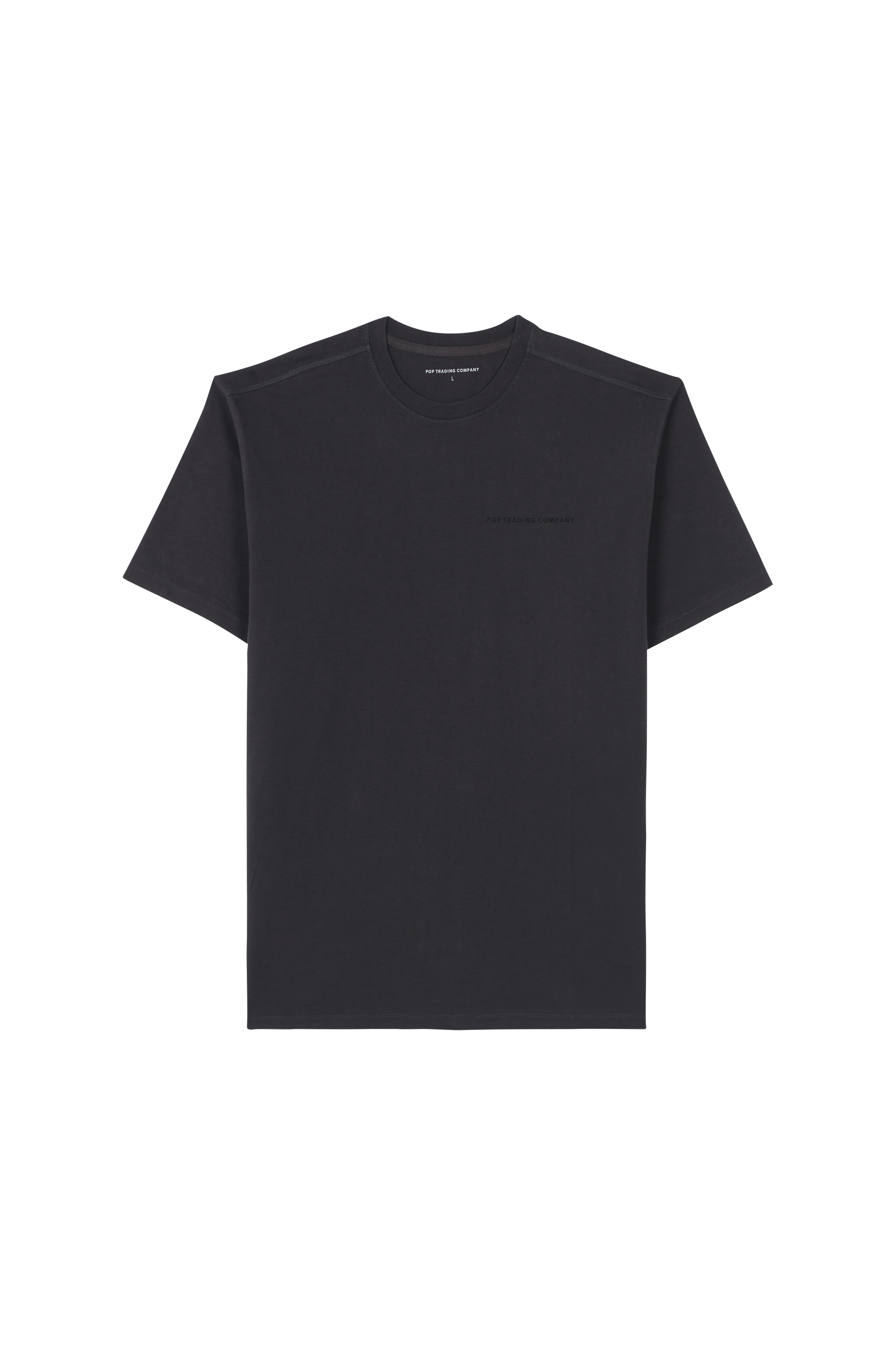 Regular-fit round-neck cotton T-shirt Black
