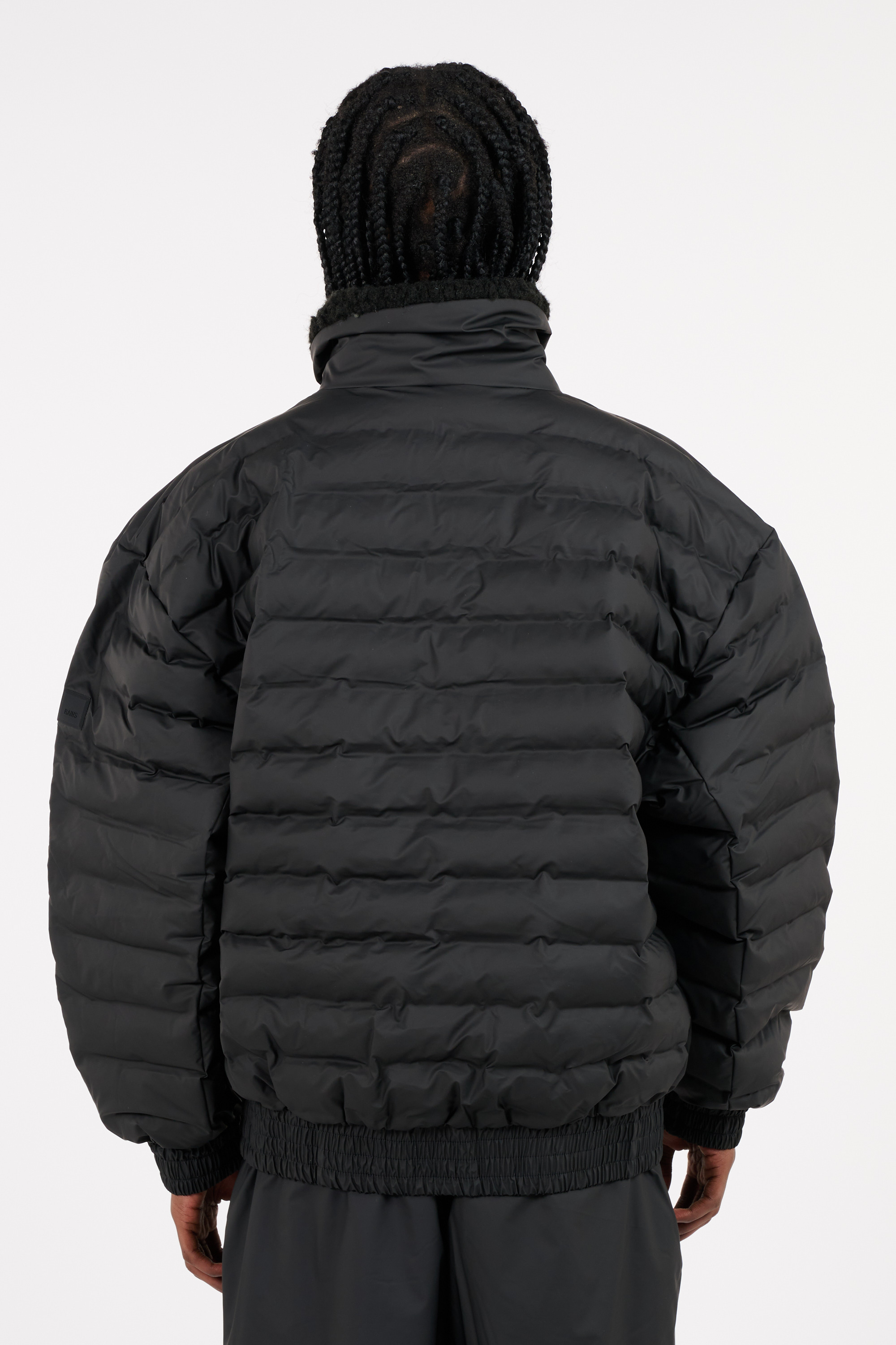 Lightweight quilted padded jacket with high neck Black