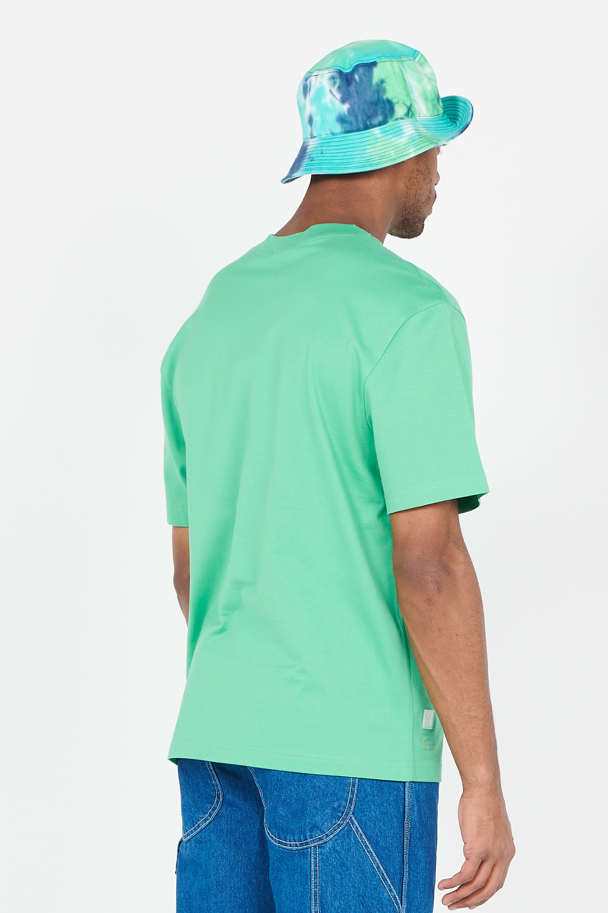Tee-shirt col rond sérigraphié en coton Lacoste x Minecraft | Vert LACOSTE Homme