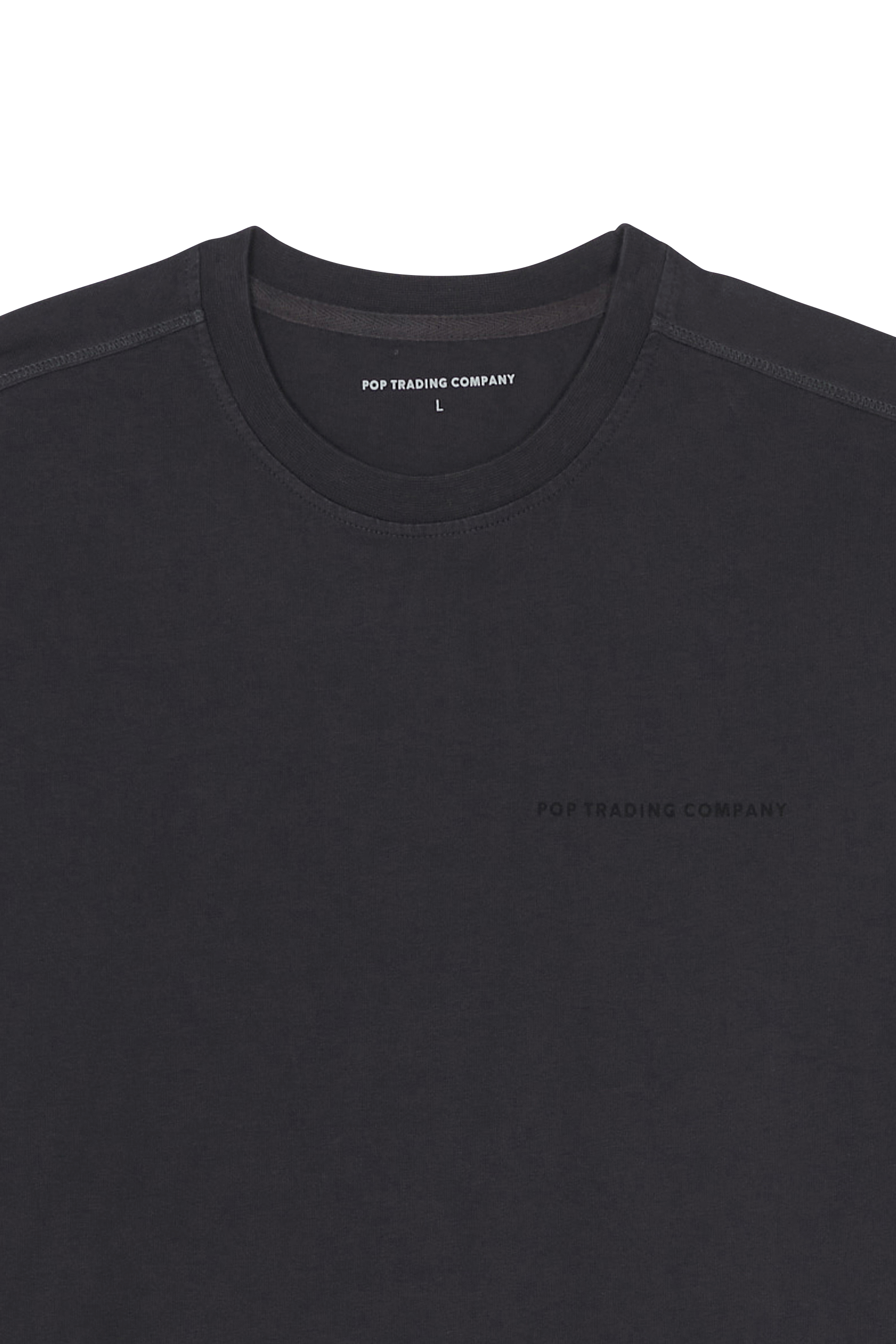 Regular-fit round-neck cotton T-shirt Black