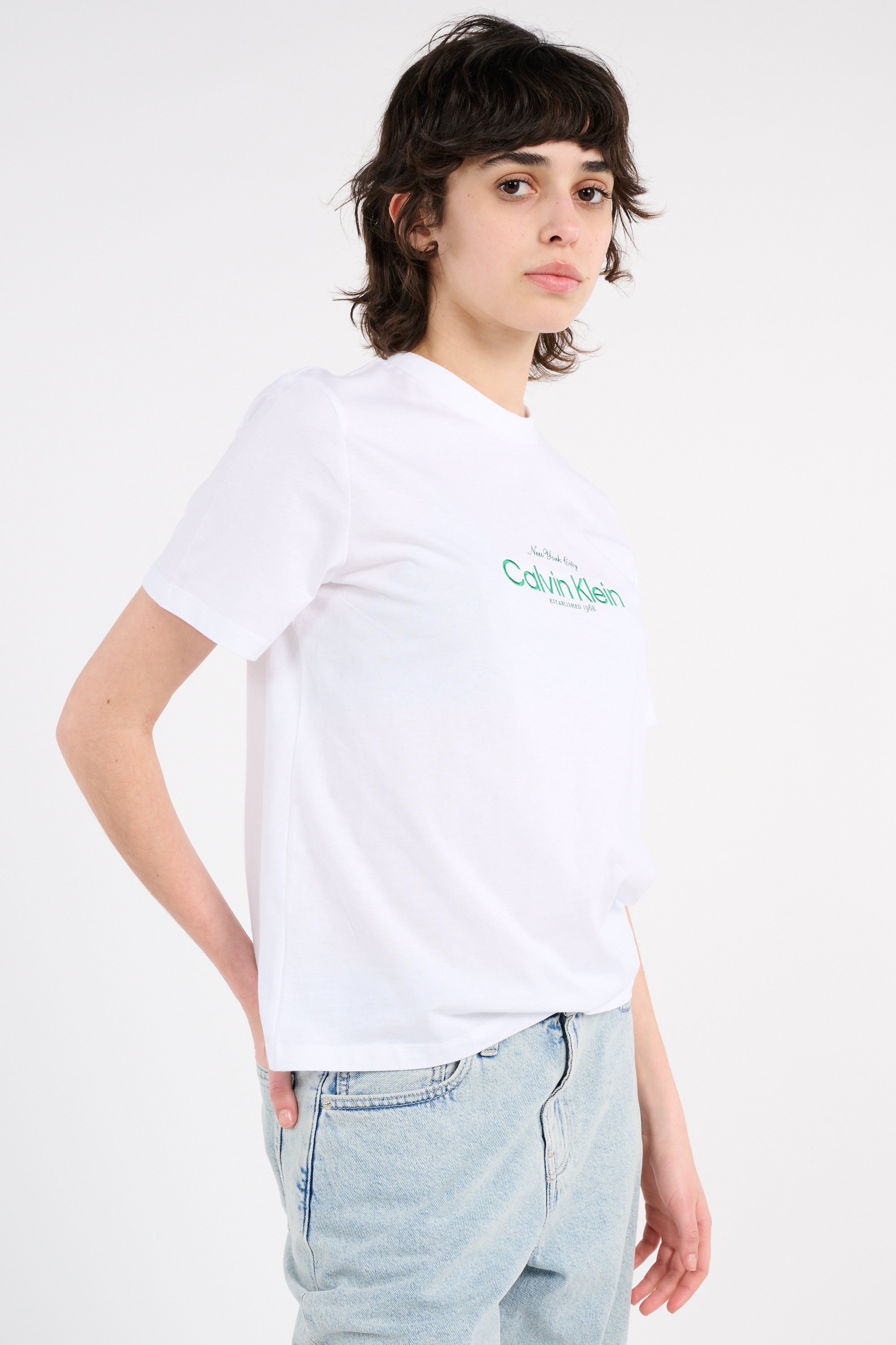 Regular-fit round-neck cotton T-shirt White