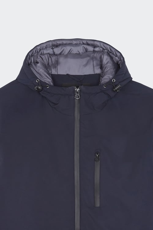 SCHOTT Lightweight quilted padded jacket with high neck Blue