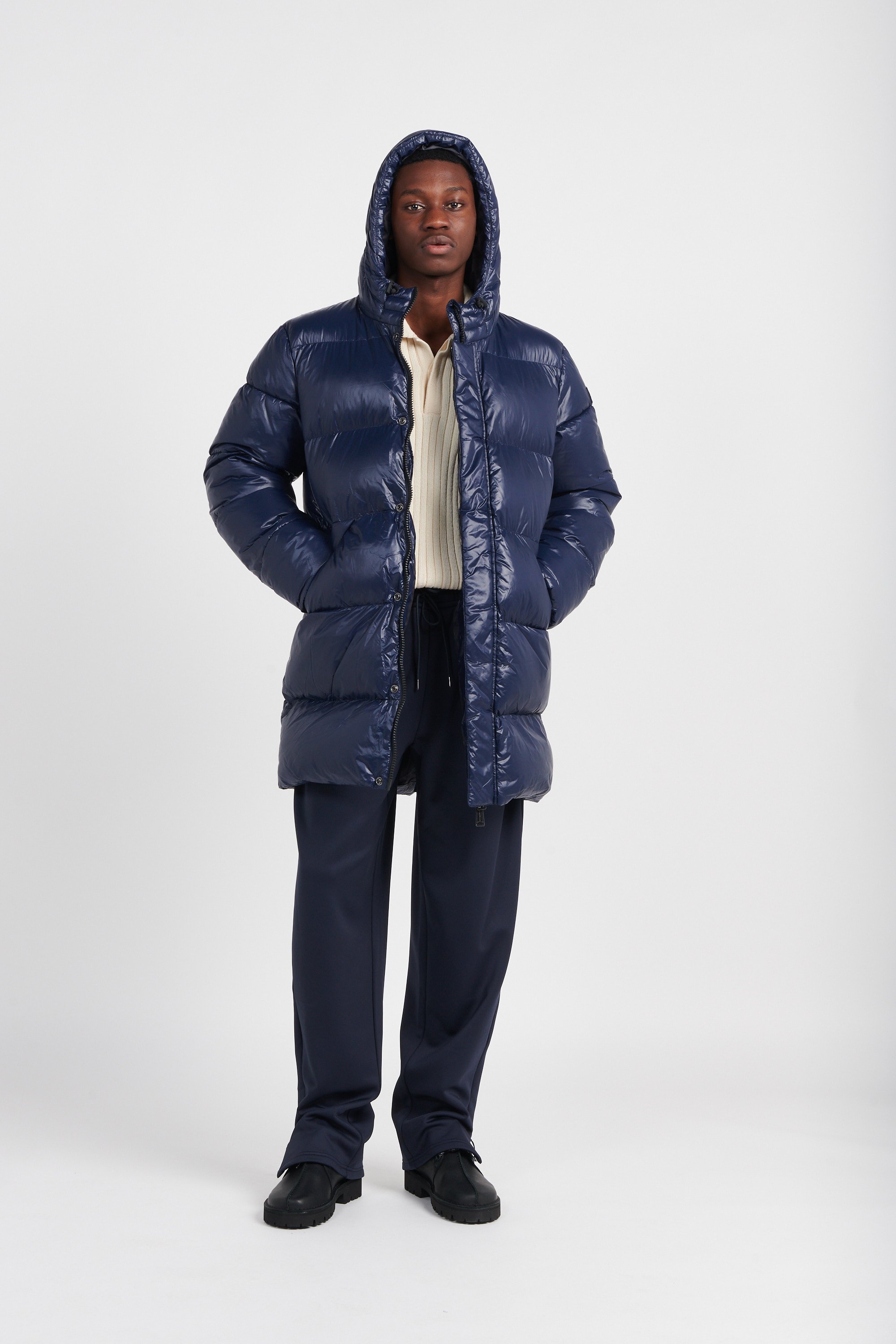 Lightweight Quilted Padded Jacket With High Neck Ivan Blue Schott Man Citadium