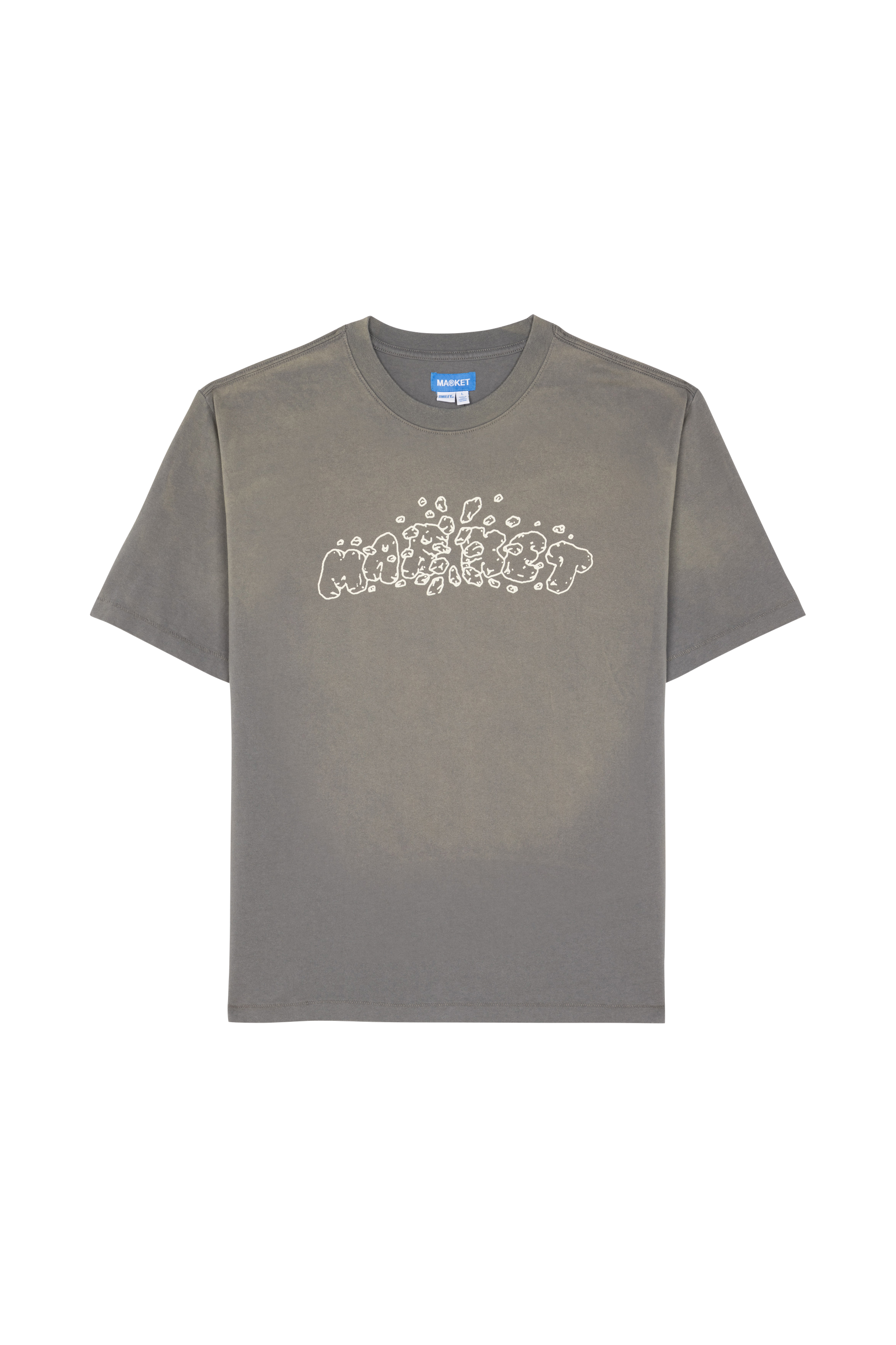 Regular-fit round-neck cotton T-shirt Grey