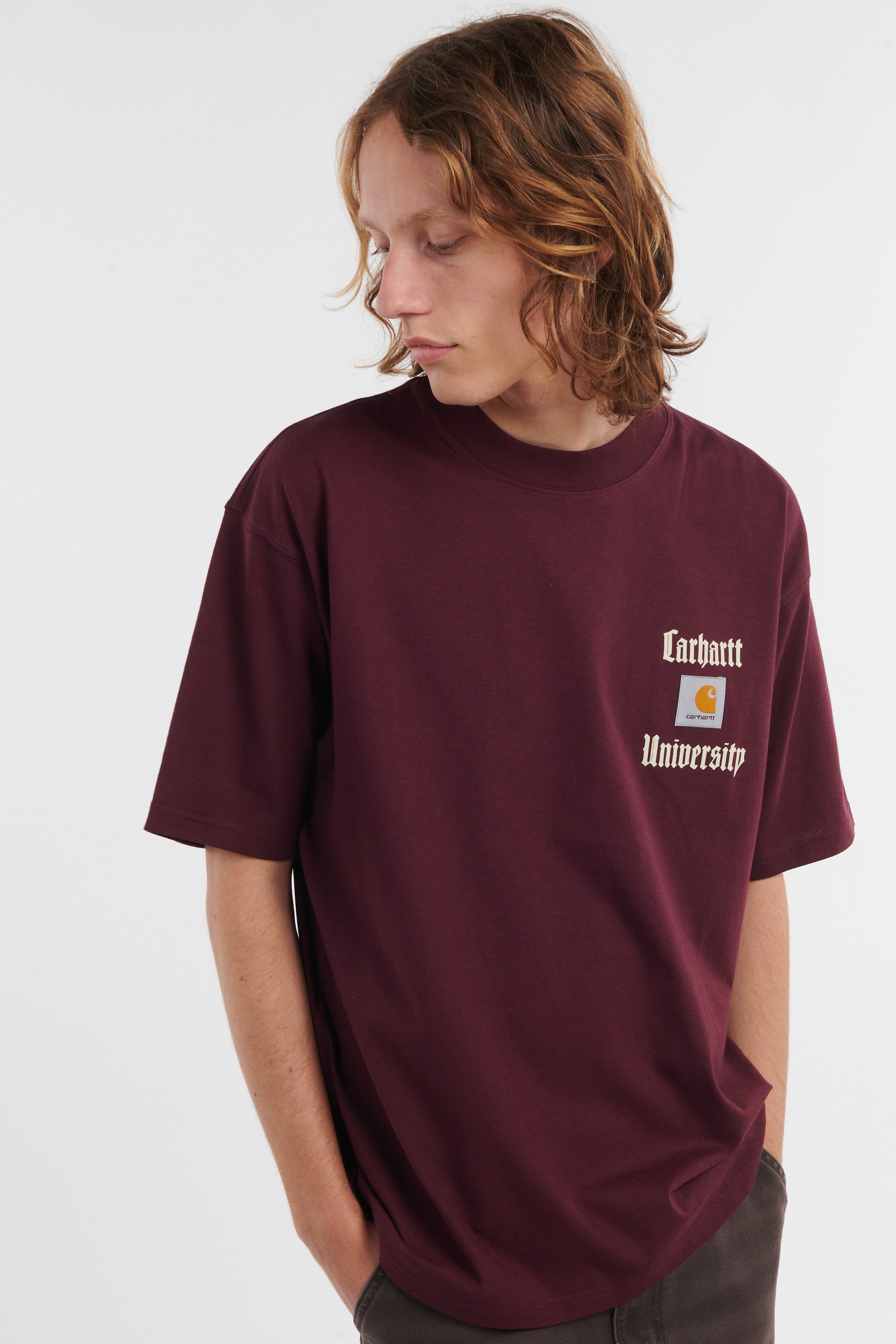 Regular-fit round-neck cotton T-shirt | Purple by CARHARTT WIP Regular-fit round-neck cotton T-shirt Purple