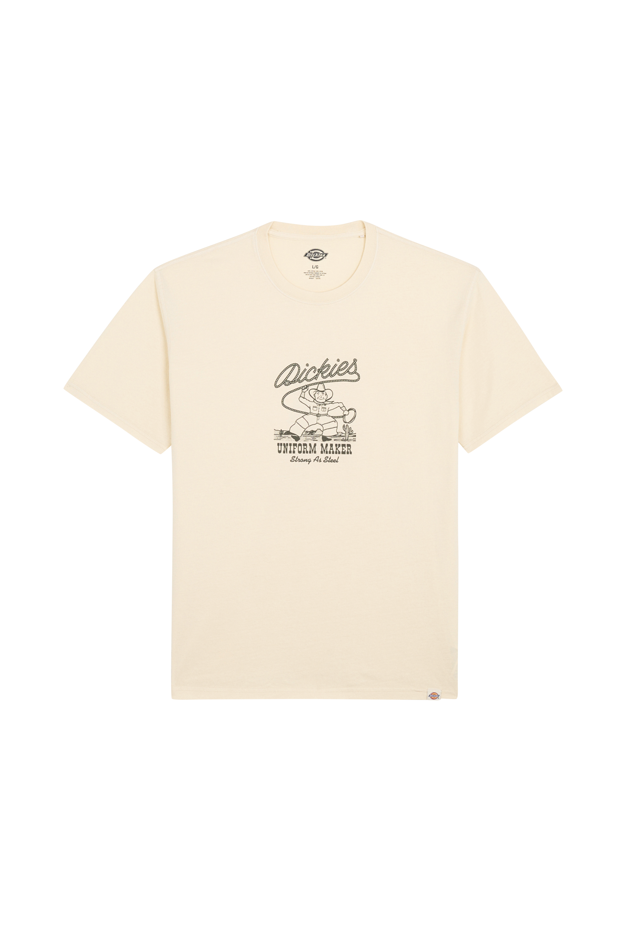 Regular-fit round-neck cotton T-shirt Beige