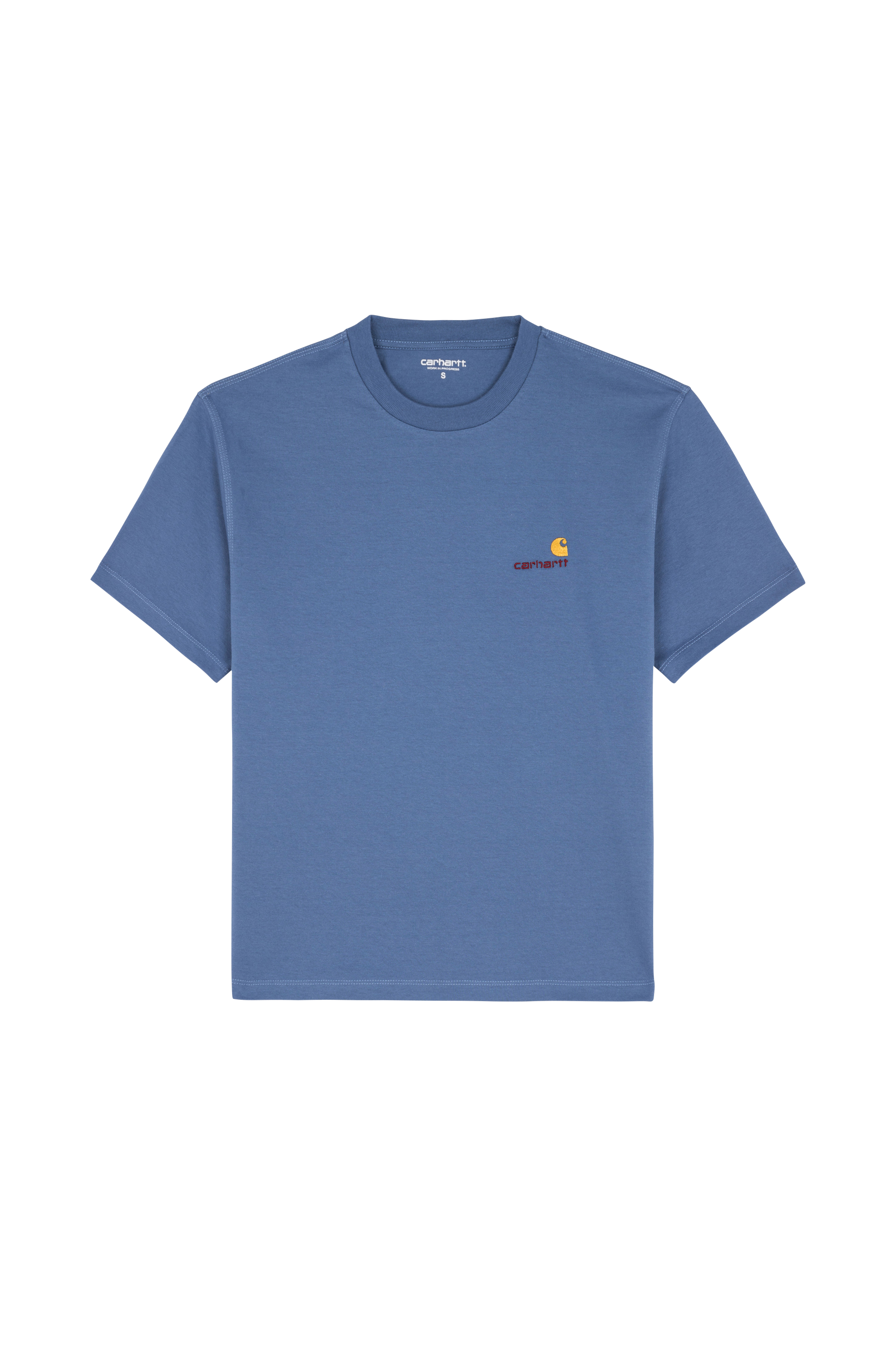 Regular-fit round-neck cotton T-shirt Blue