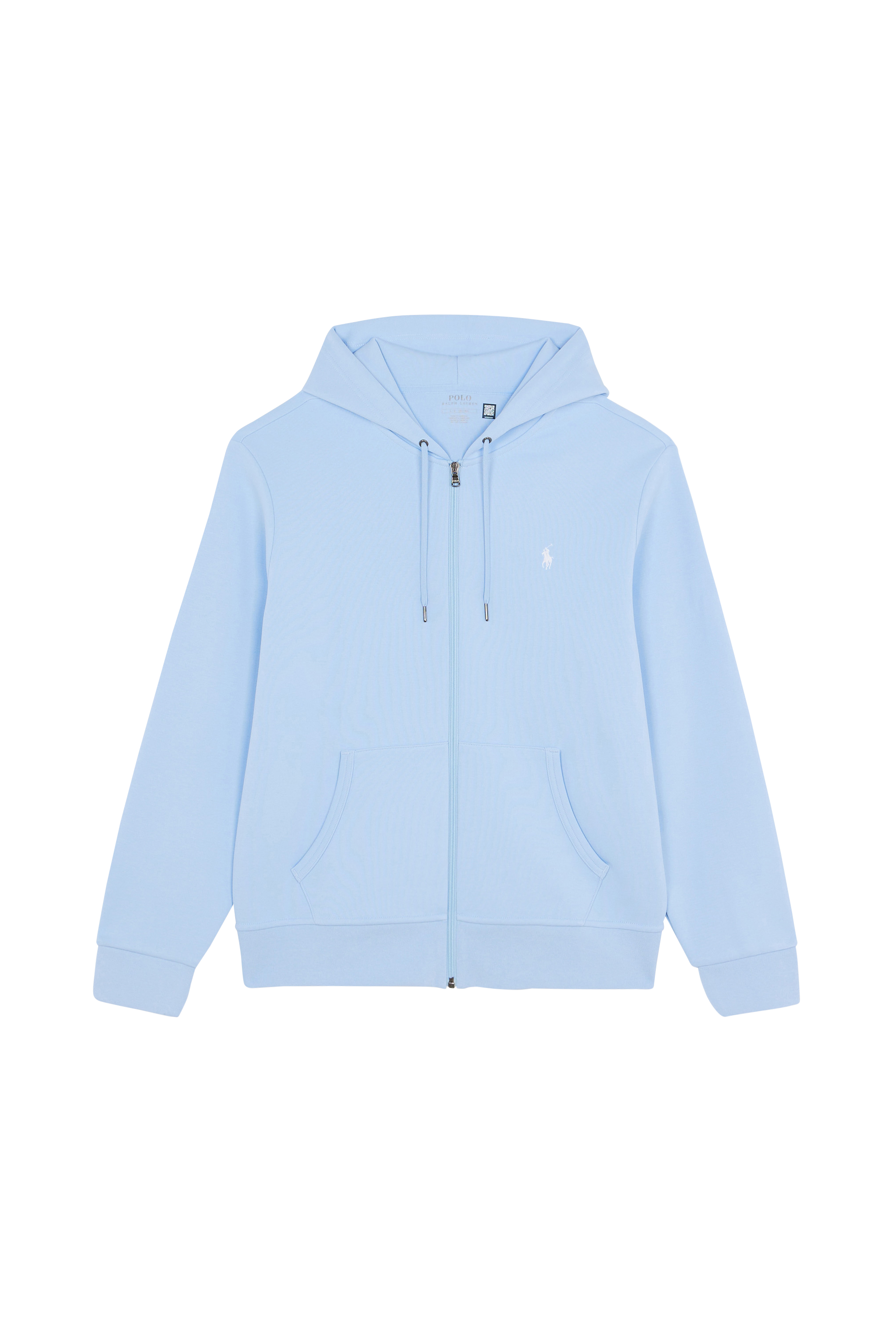 Regular-fit zip-up cotton-blend hoodie with Pony Player Blue