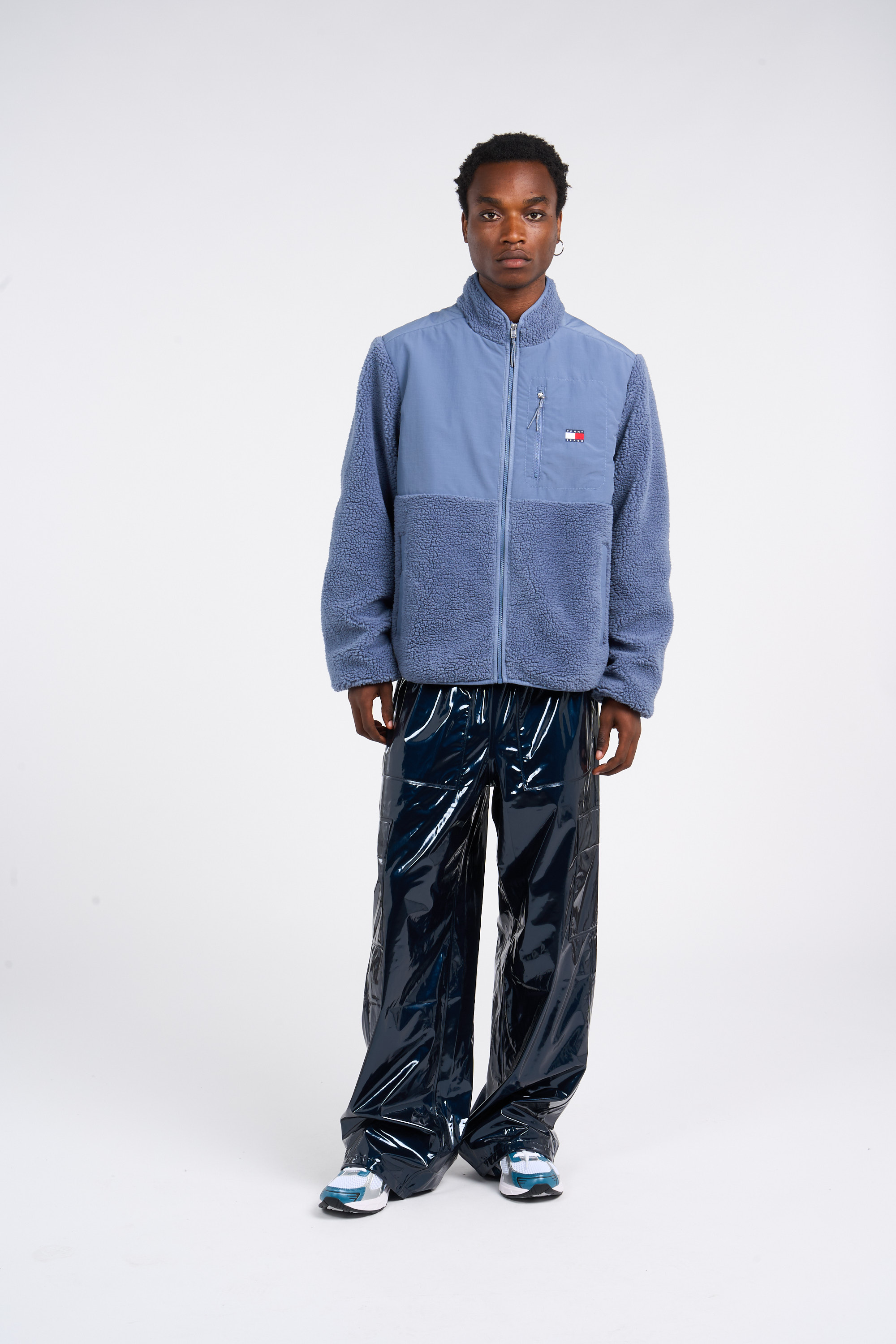 Lightweight quilted padded jacket with high neck Grey
