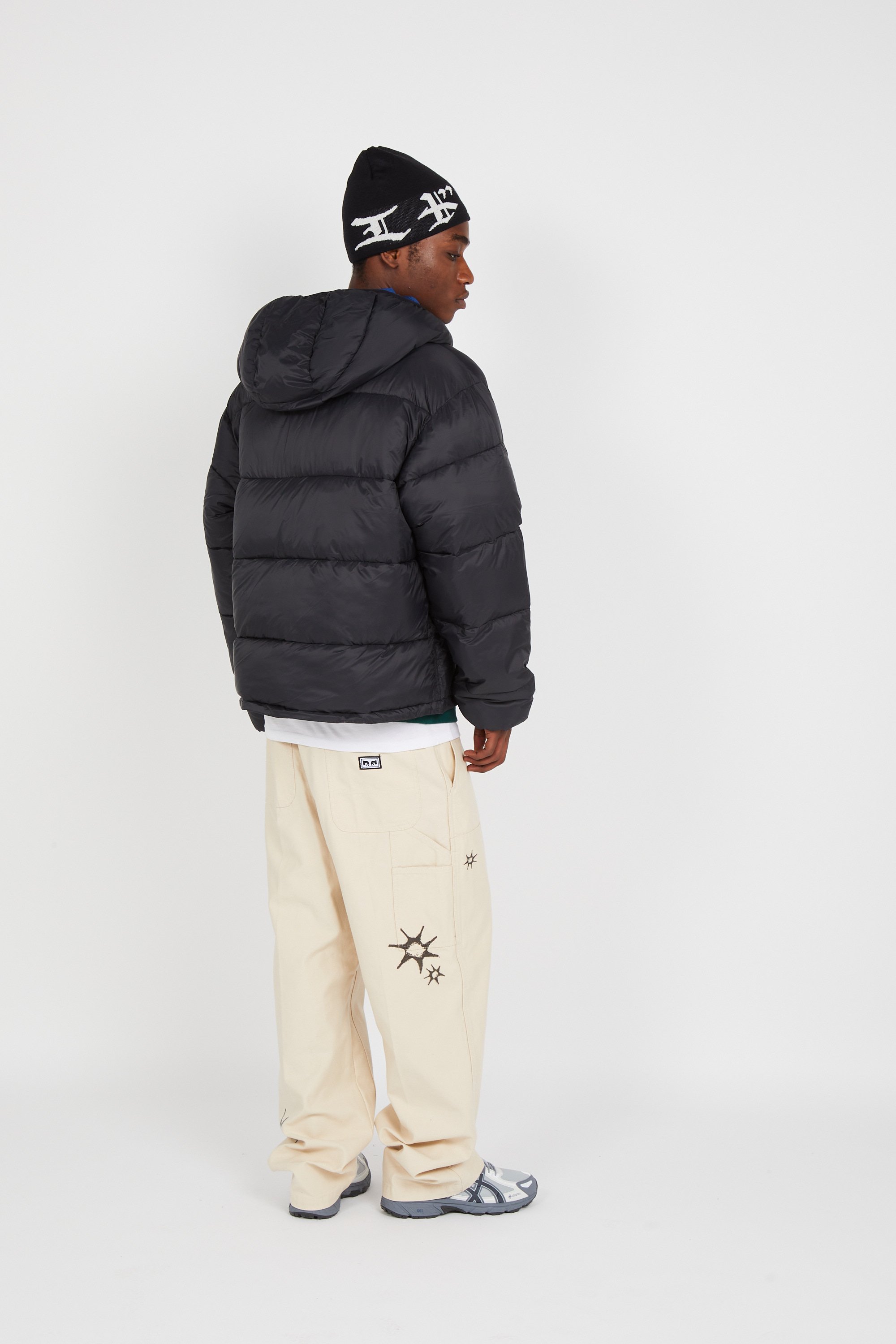 Lightweight quilted padded jacket with high neck Black