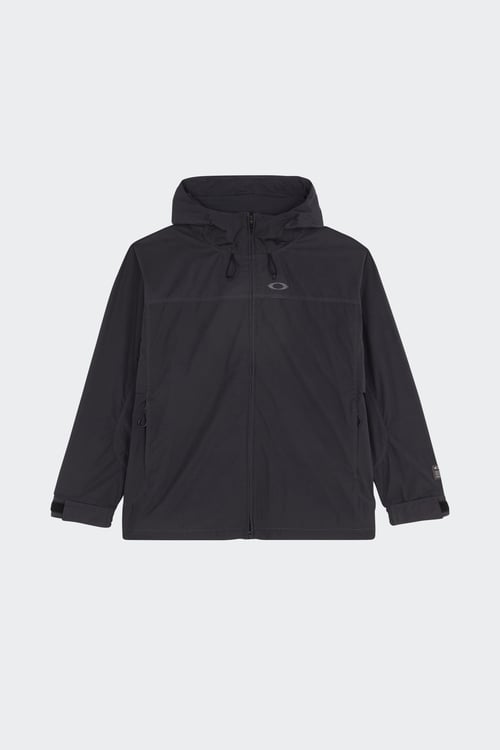 Veste droite à capuche unie - Taille L Noir
