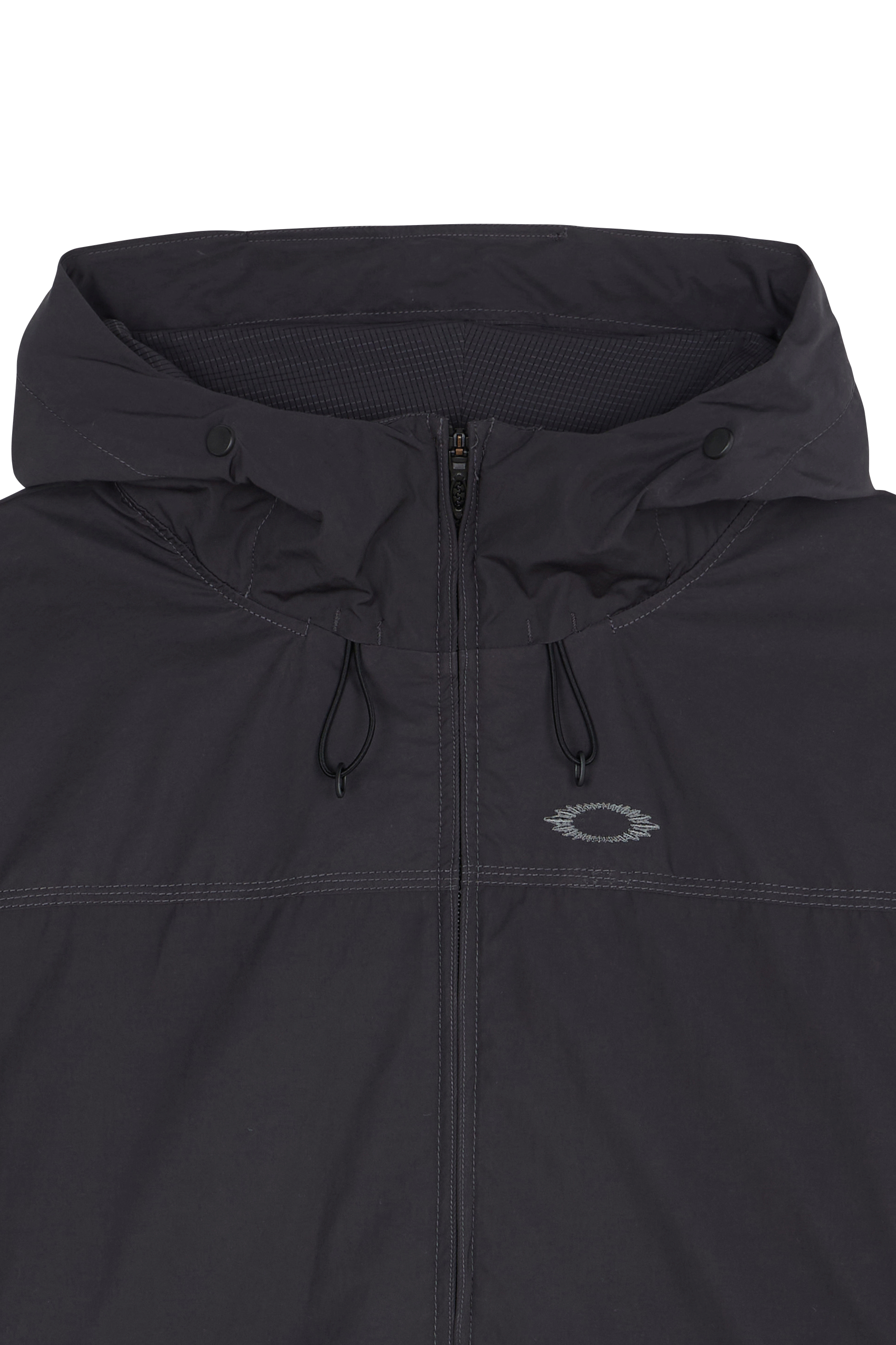 Veste droite à capuche unie Noir