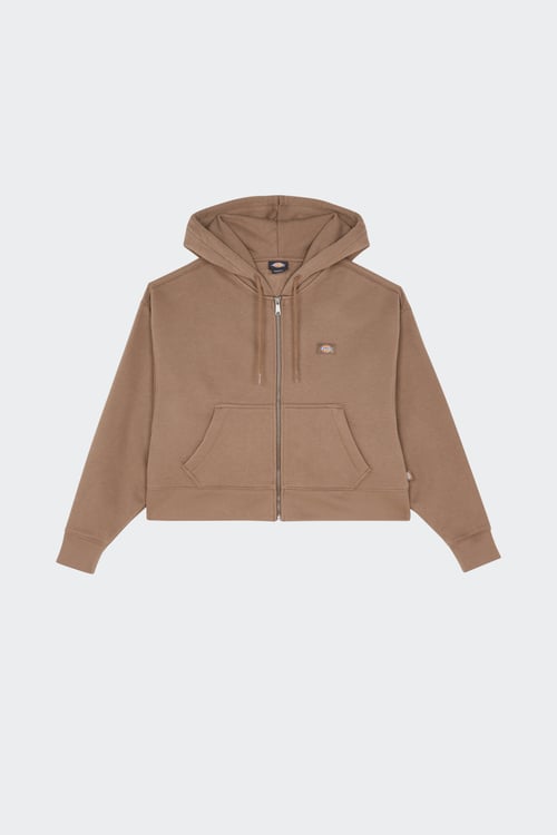 Hoodie zippé - Taille S Marron