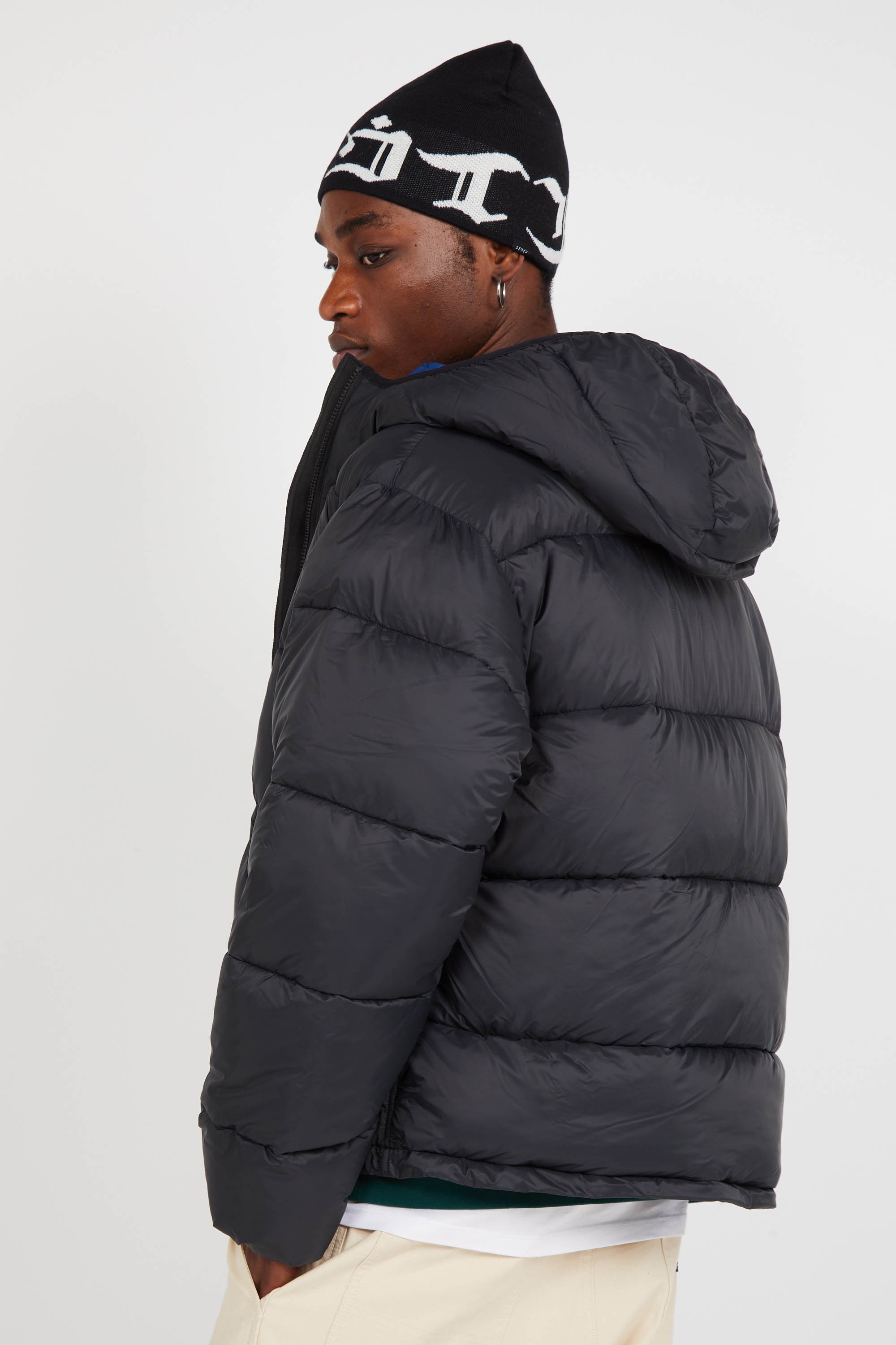 Lightweight quilted padded jacket with high neck Black
