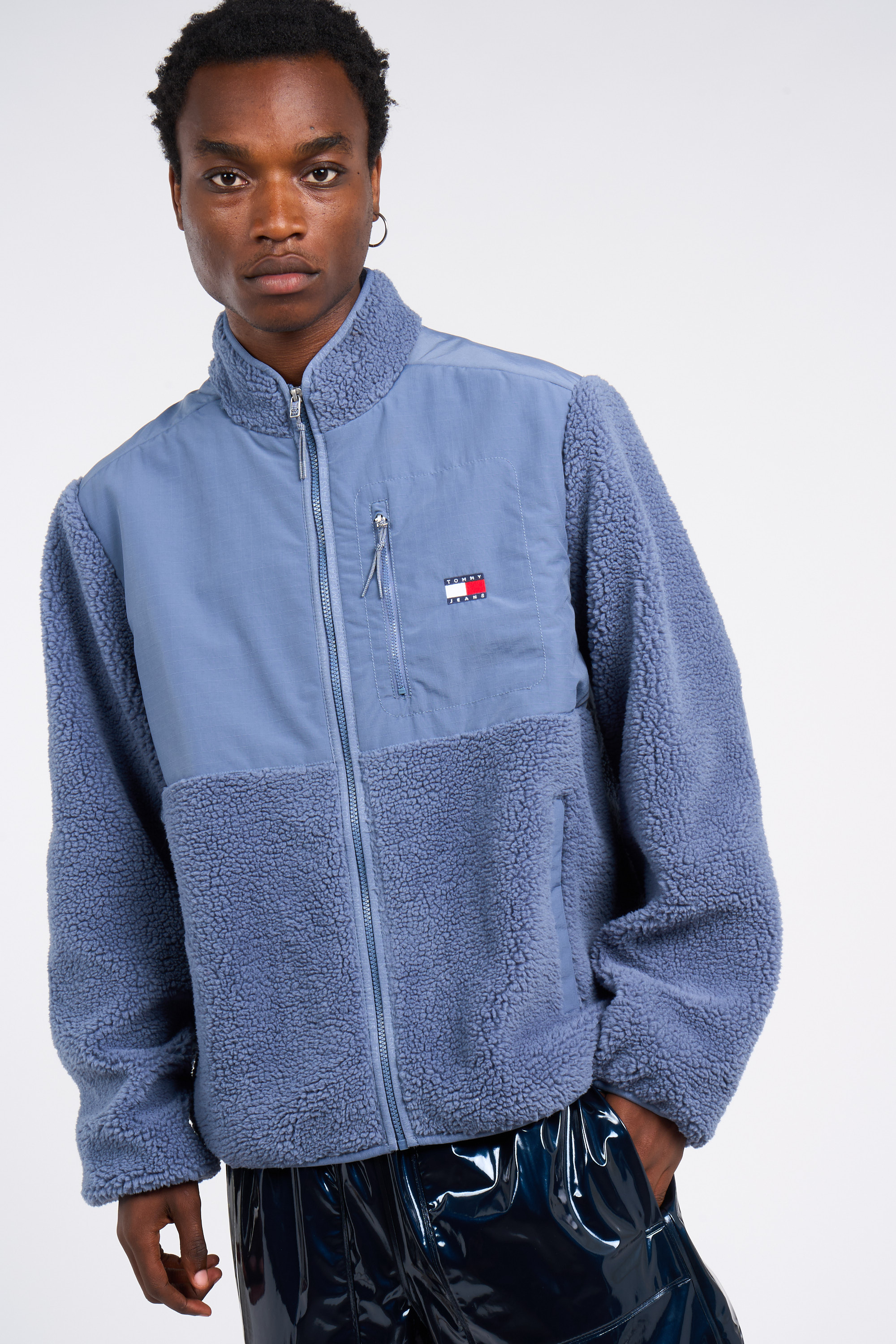 Lightweight quilted padded jacket with high neck Grey