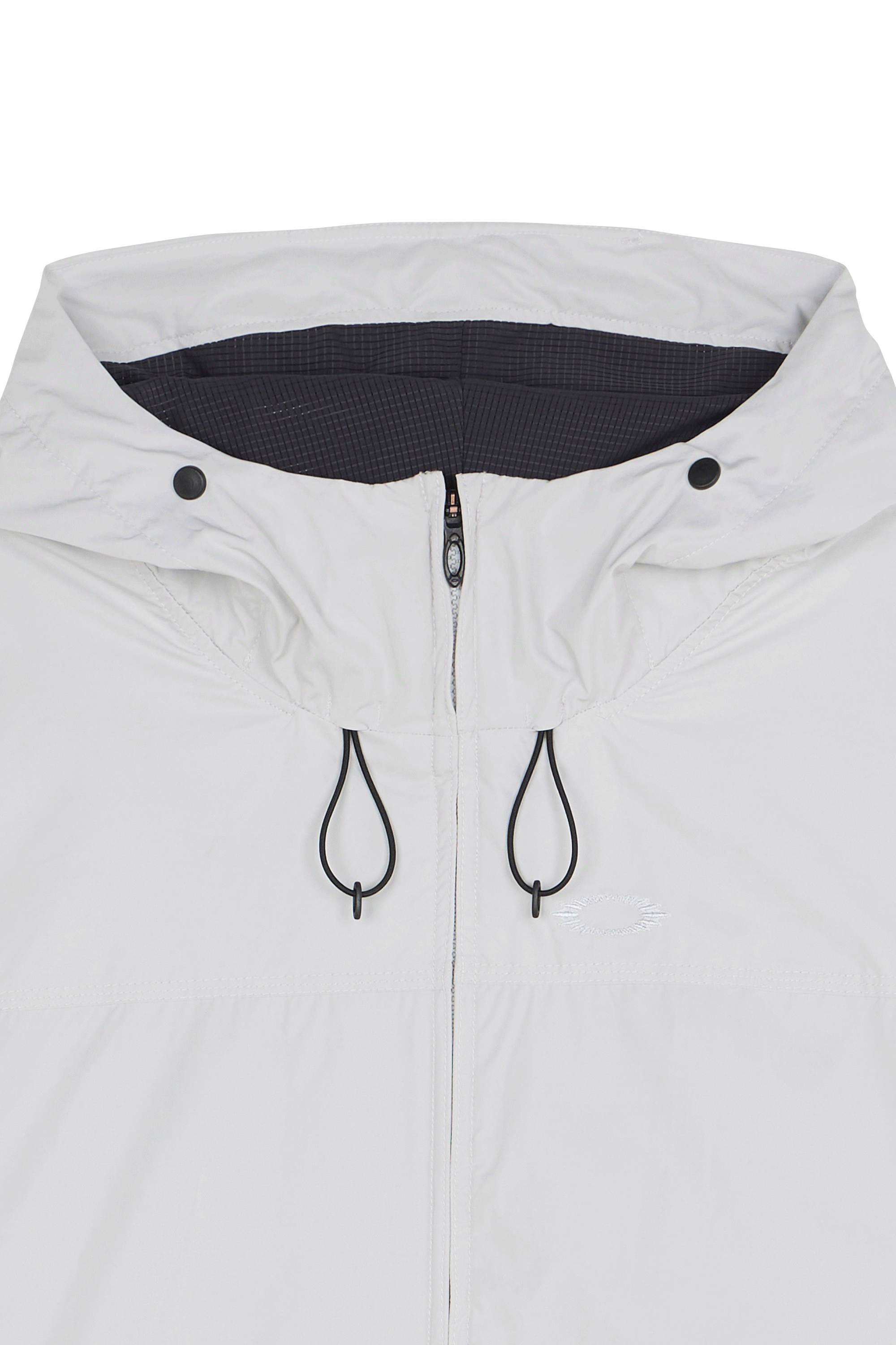 Veste droite à capuche unie Gris