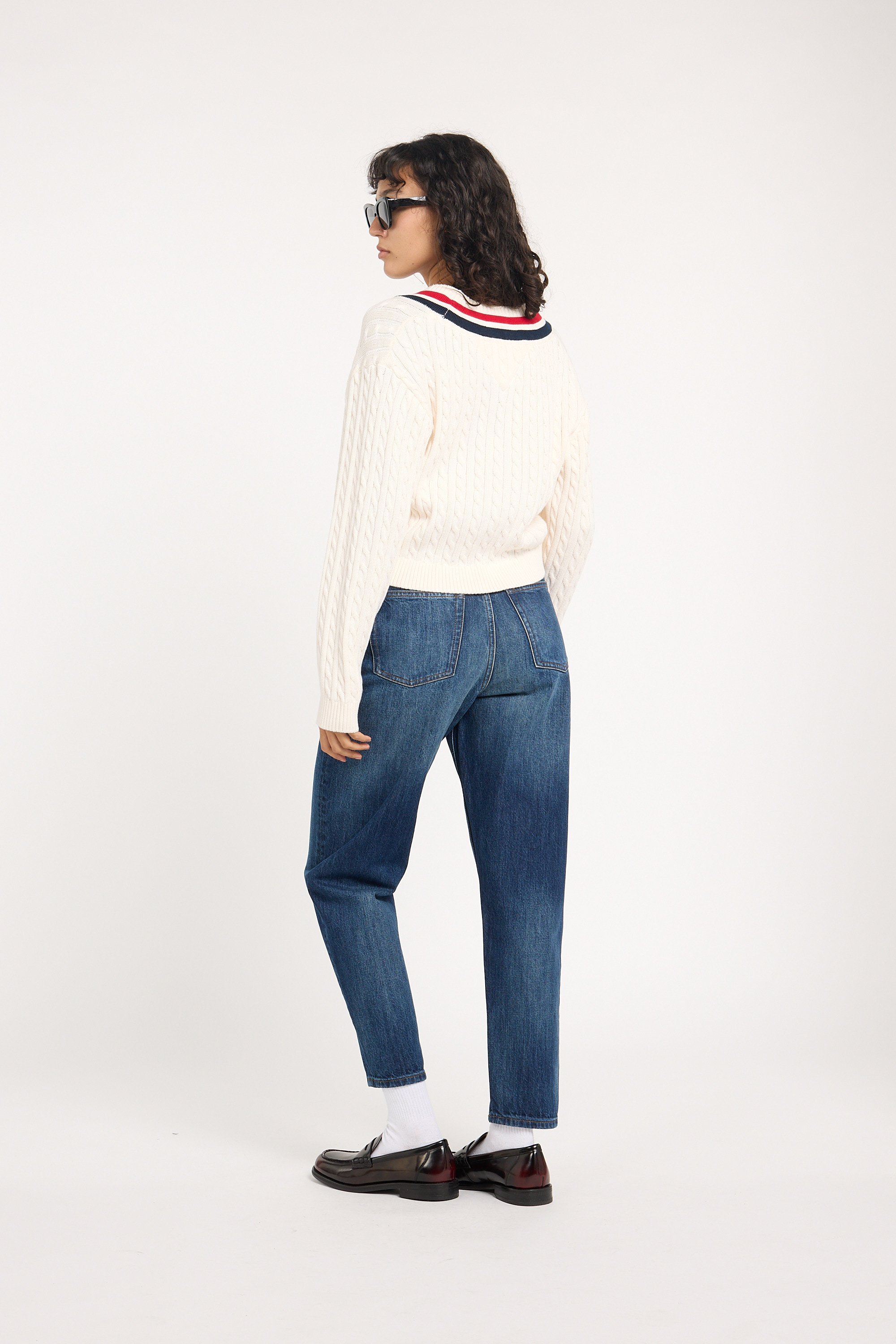 Pull col V | Blanc TOMMY JEANS Femme
