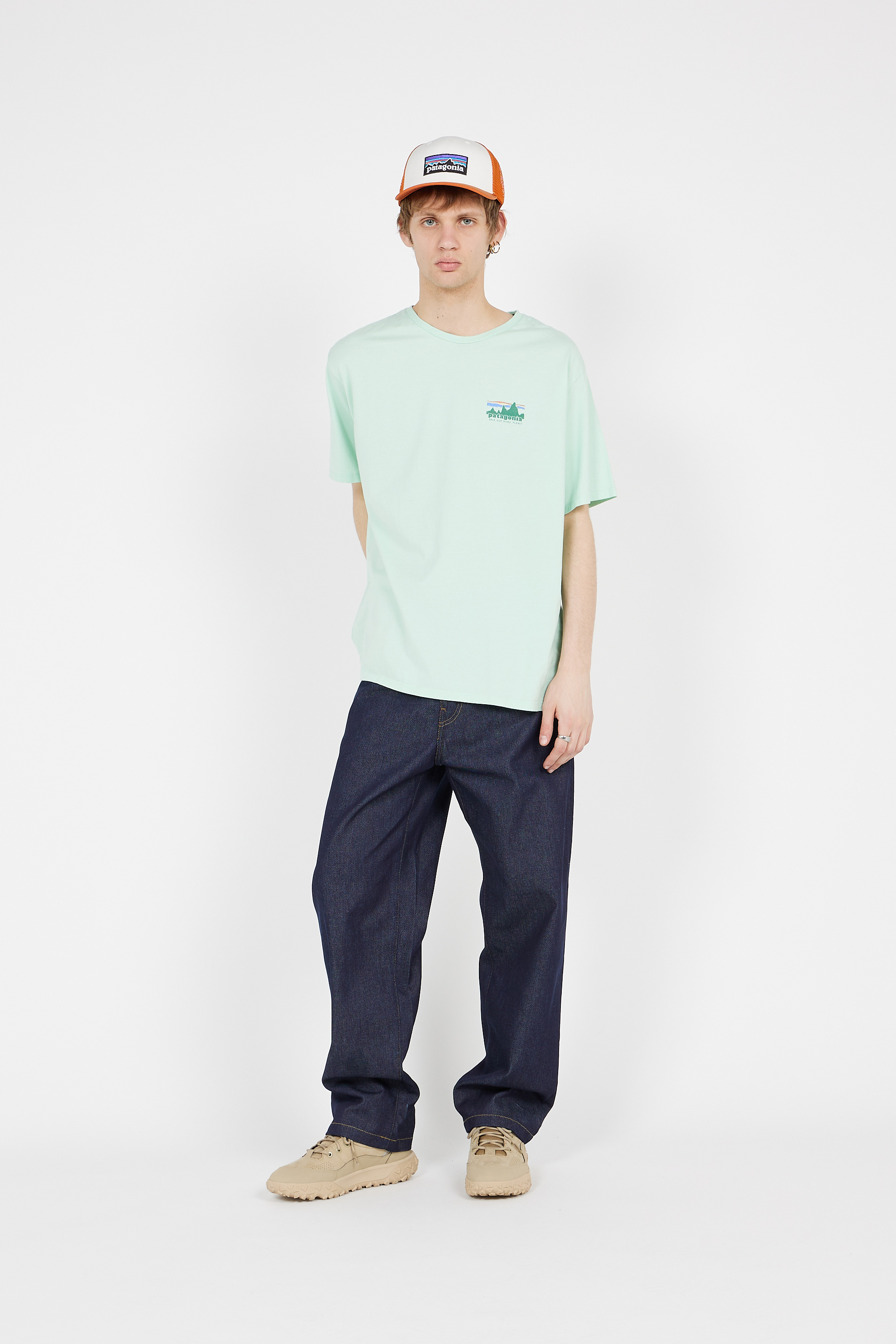 Regular-fit round-neck cotton T-shirt Green