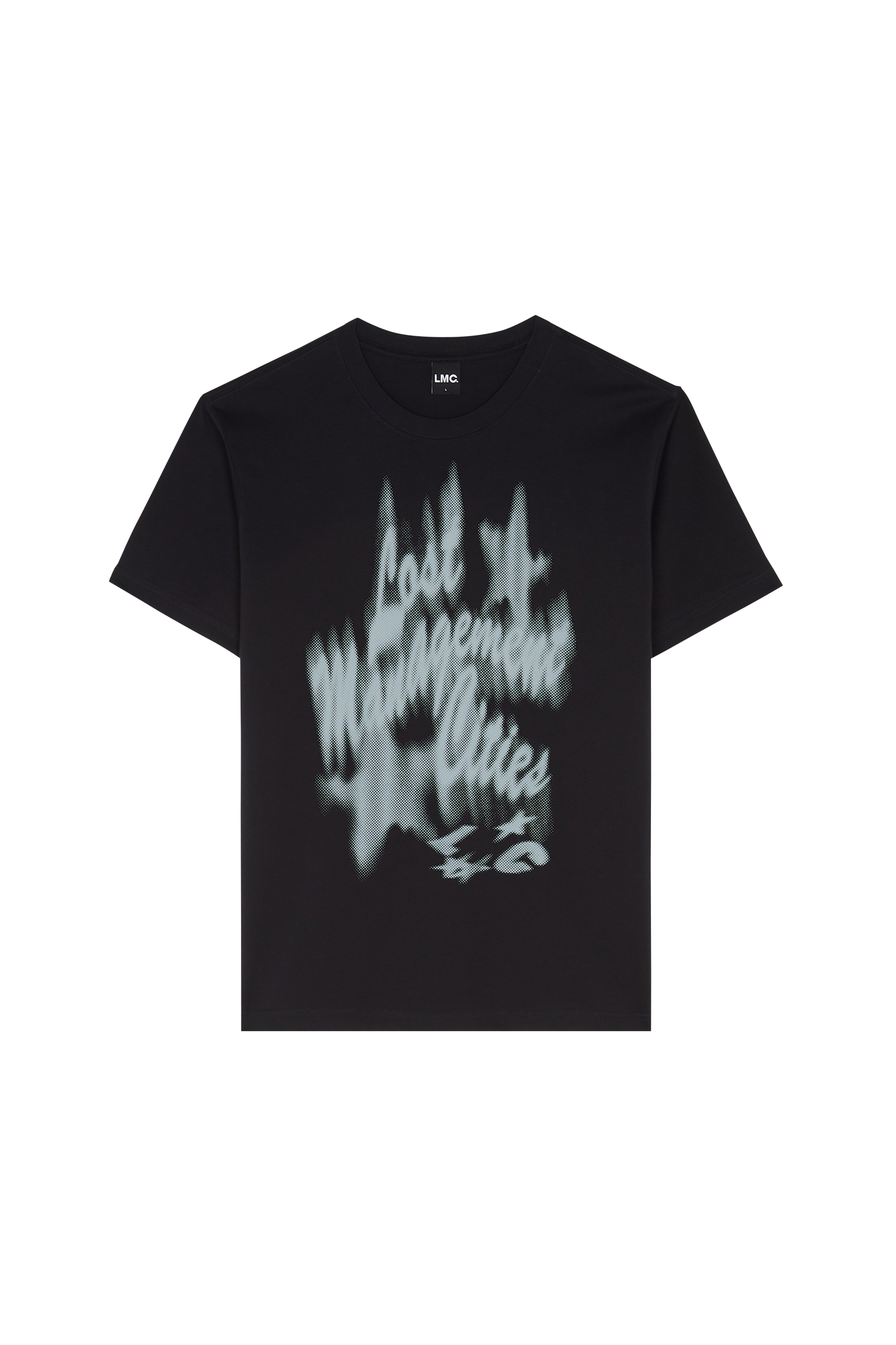 Regular-fit round-neck cotton T-shirt Black