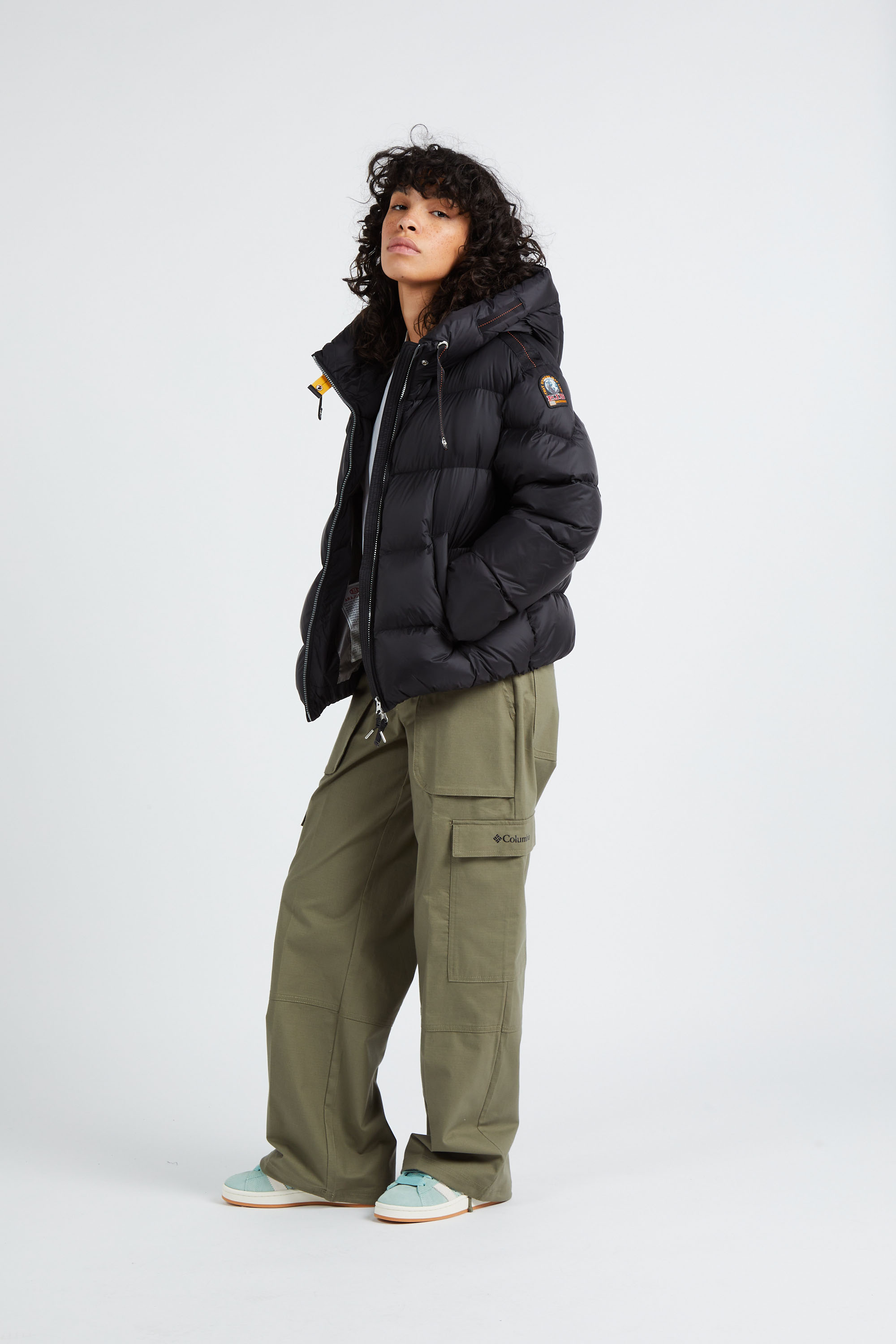 Lightweight quilted padded jacket with high neck Black