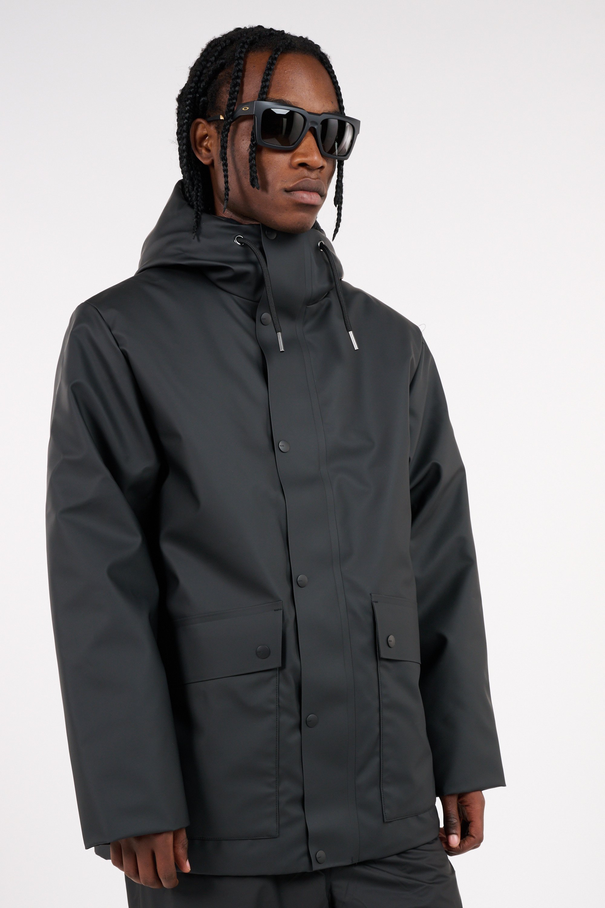 Lightweight quilted padded jacket with high neck Black