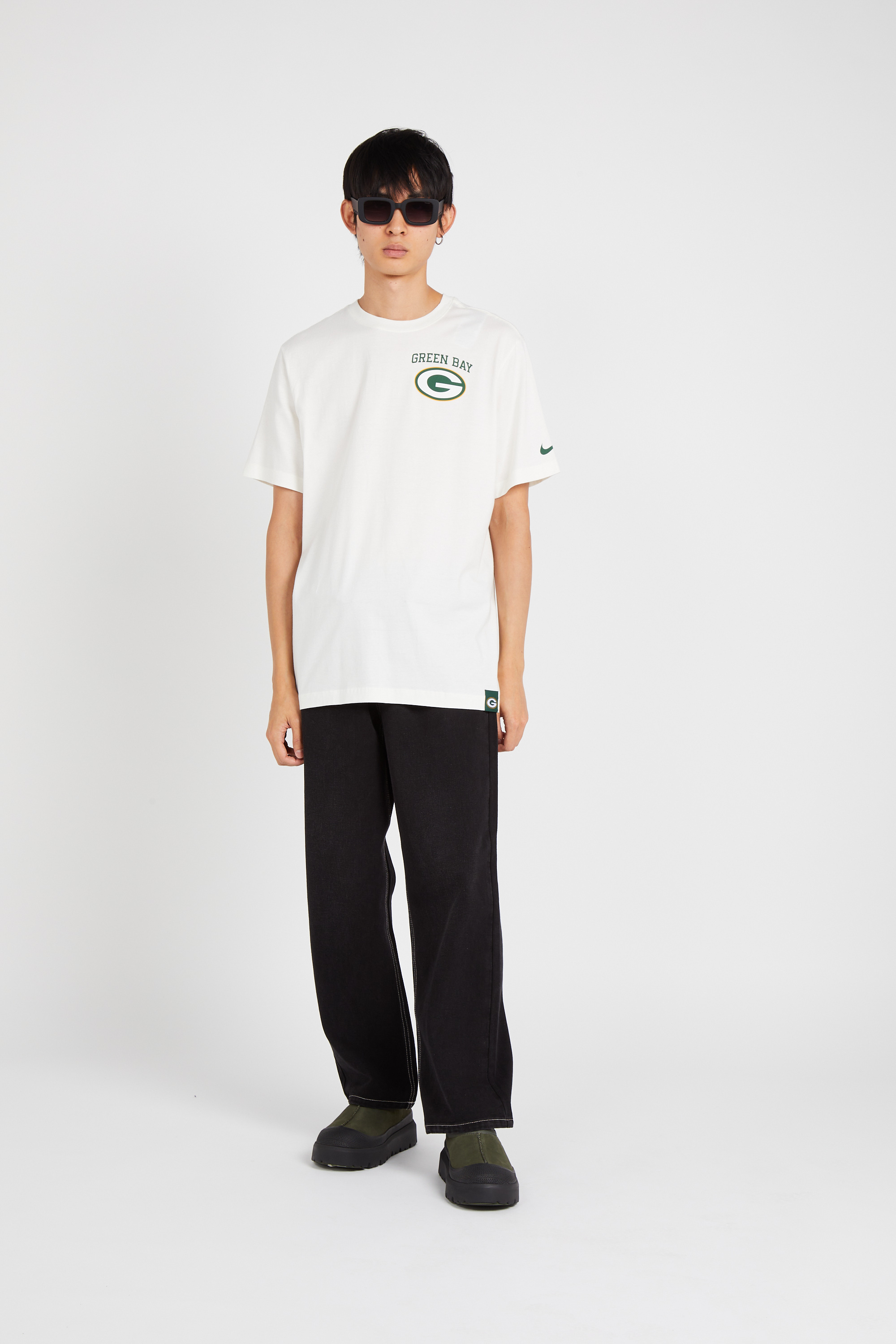 Regular-fit round-neck cotton T-shirt Beige