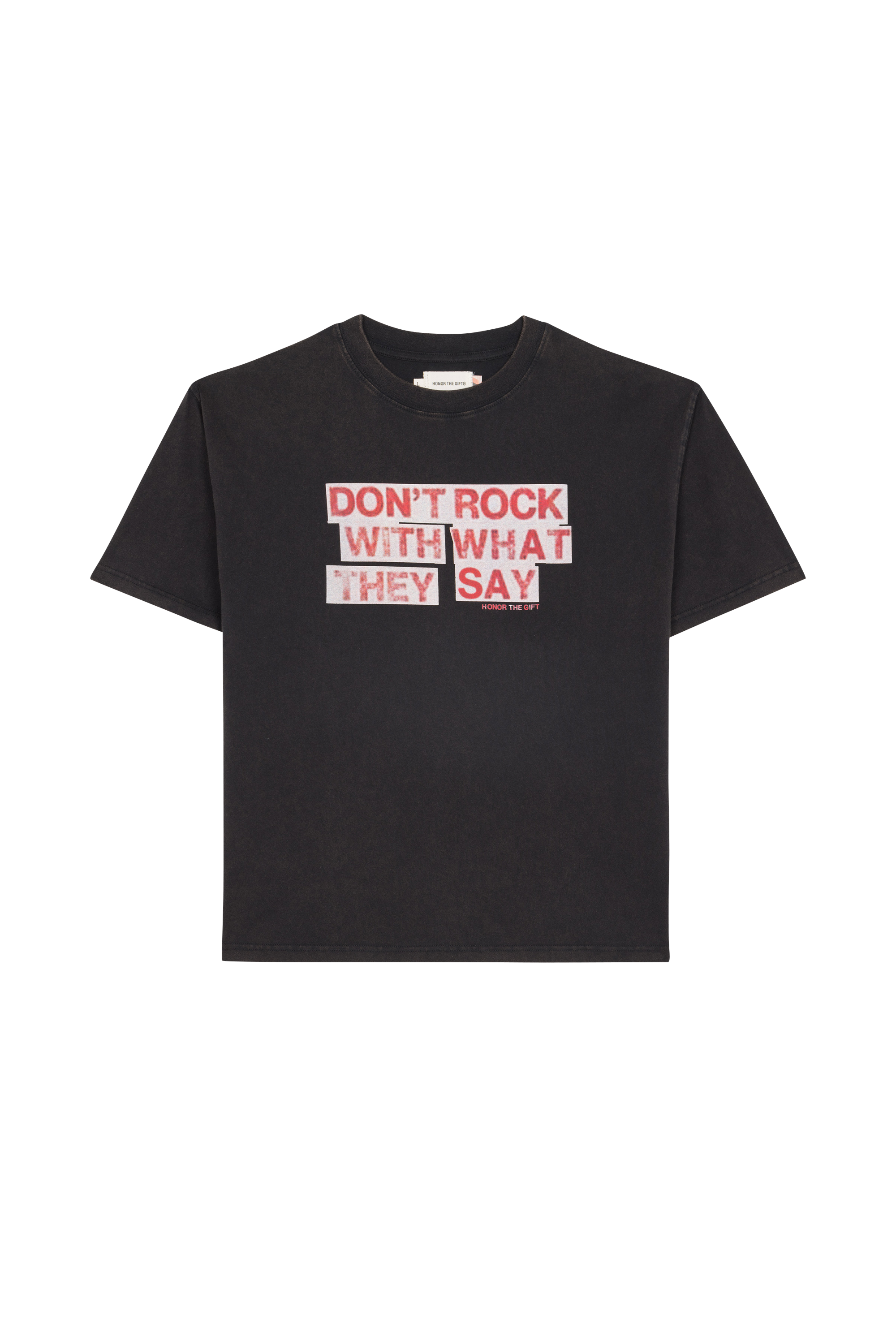 Regular-fit round-neck cotton T-shirt Black