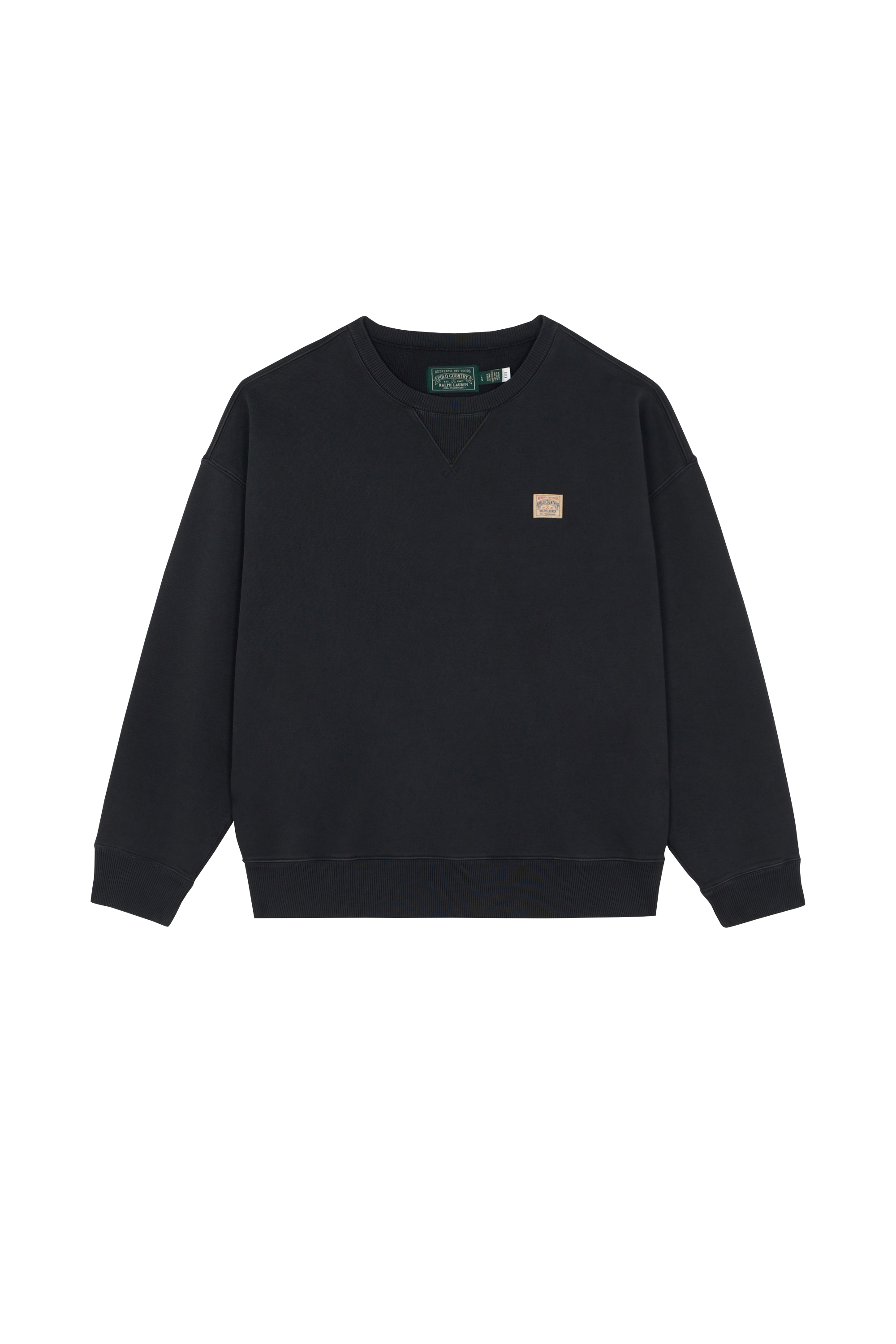 sweatshirt Relaxed Fit Loopback Fleece Sweatshirt Polo black