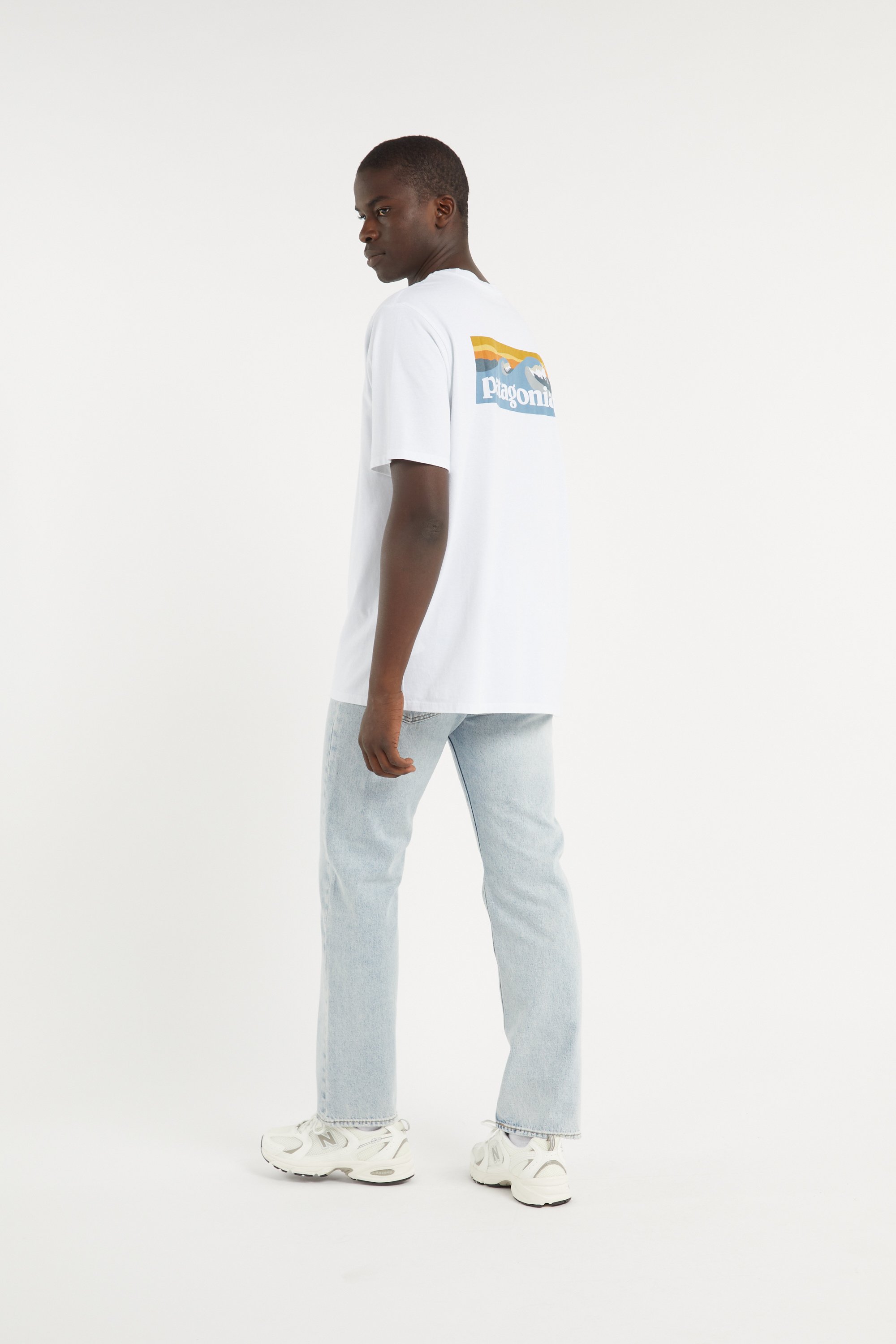 Regular-fit round-neck cotton T-shirt | White PATAGONIA Men