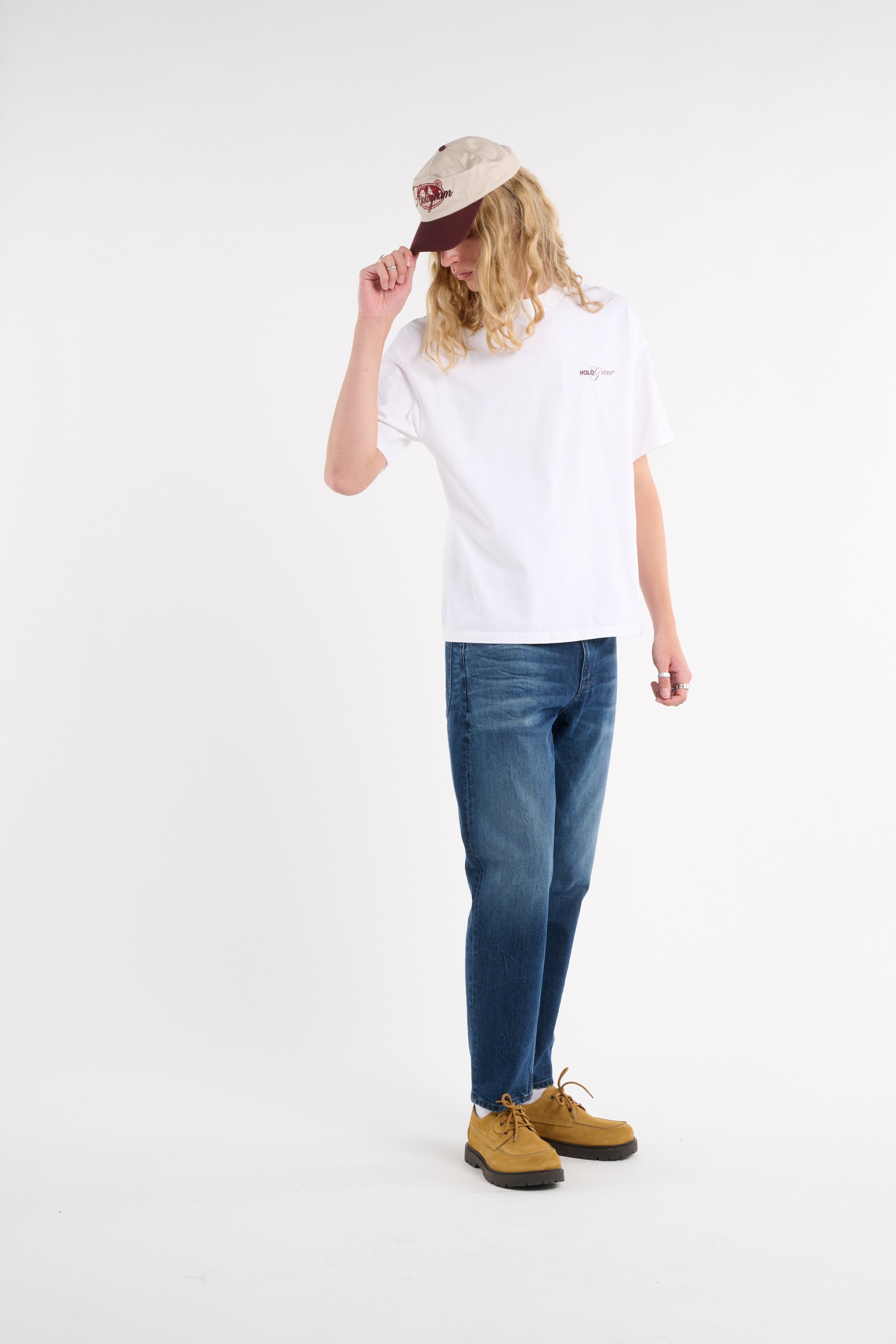 Regular-fit round-neck cotton T-shirt HOLOGRAM White