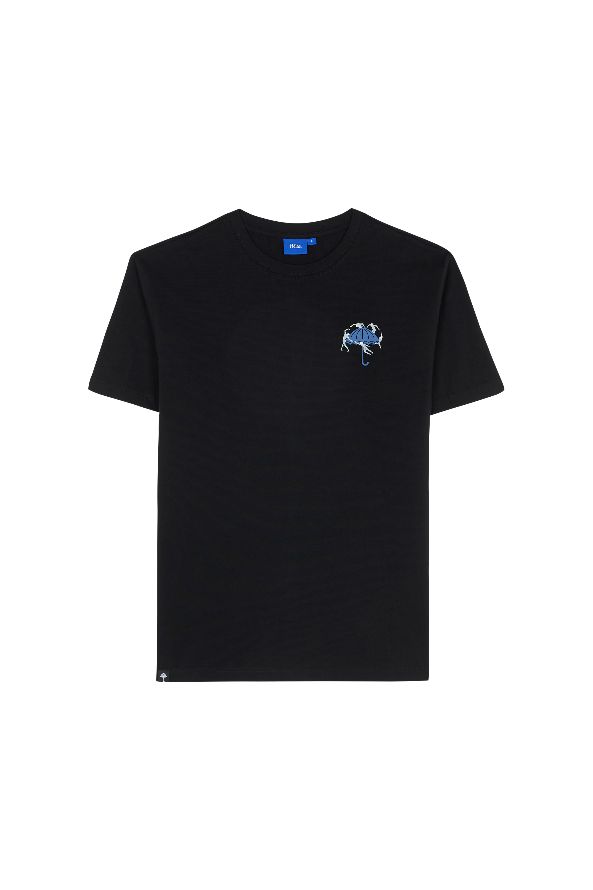 Regular-fit round-neck cotton T-shirt Black