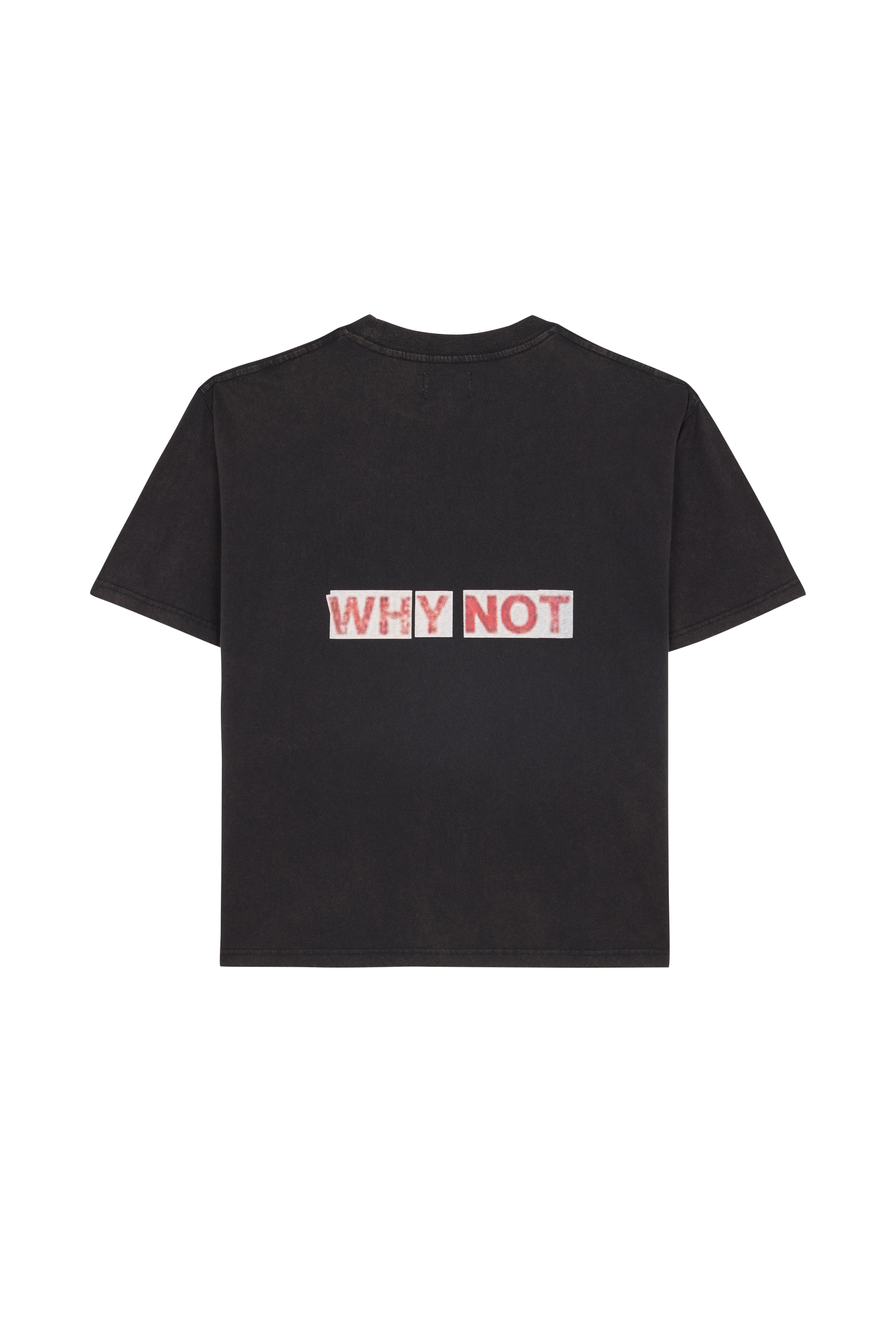 Regular-fit round-neck cotton T-shirt Black