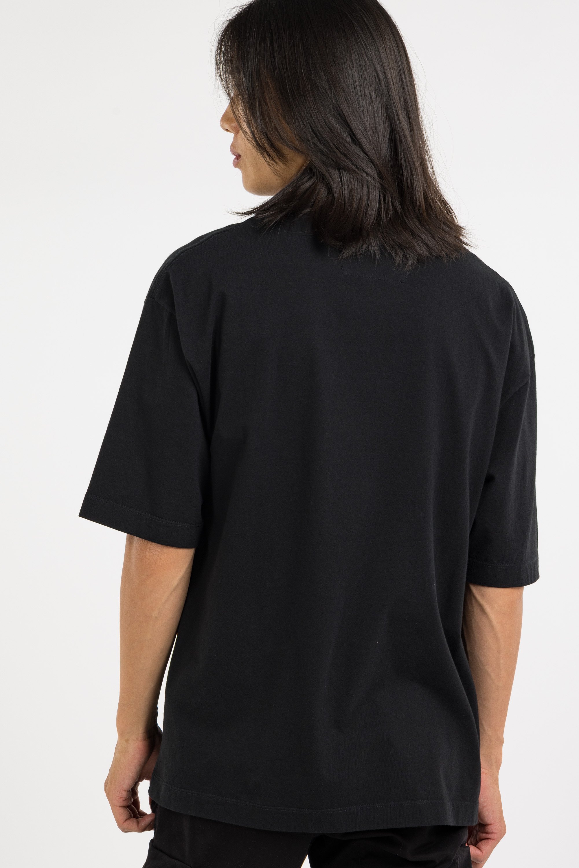 Regular-fit round-neck cotton T-shirt | Black C.P. COMPANY Men